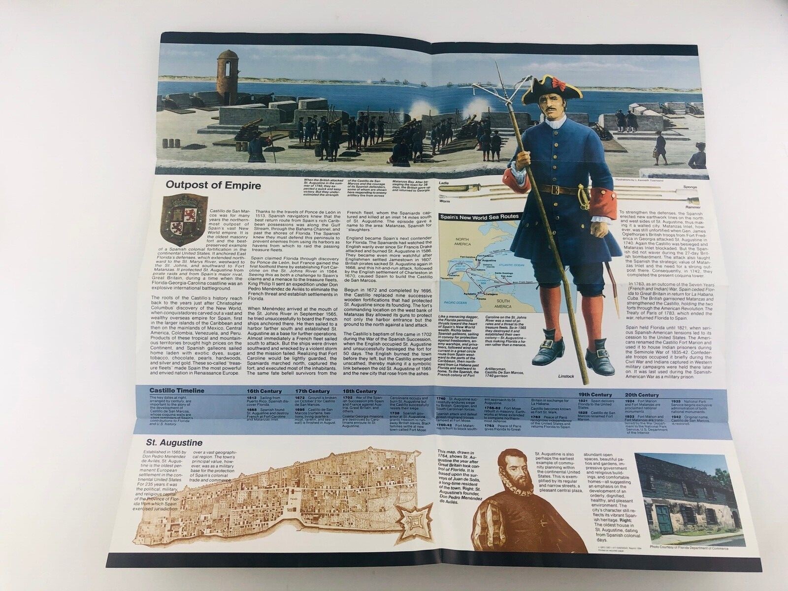 Castillo de San Marcus National Monument Florida FL Guide Brochure Map 1997
