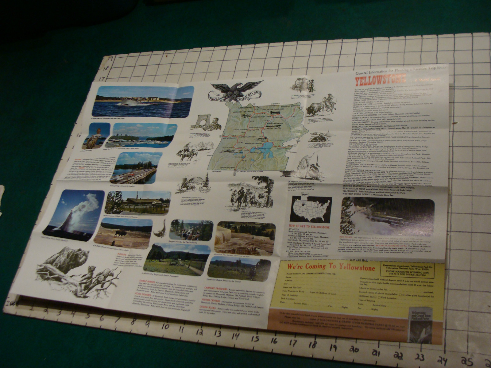 Vintage paper: YELLOWSTONE NATIONAL PARK 1967 brochure
