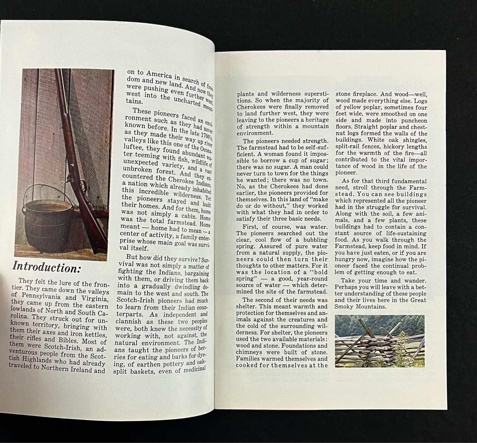 1976 Smoky Mountains Natl Park TN NC Pioneer Farmstead Vintage Travel Booklet