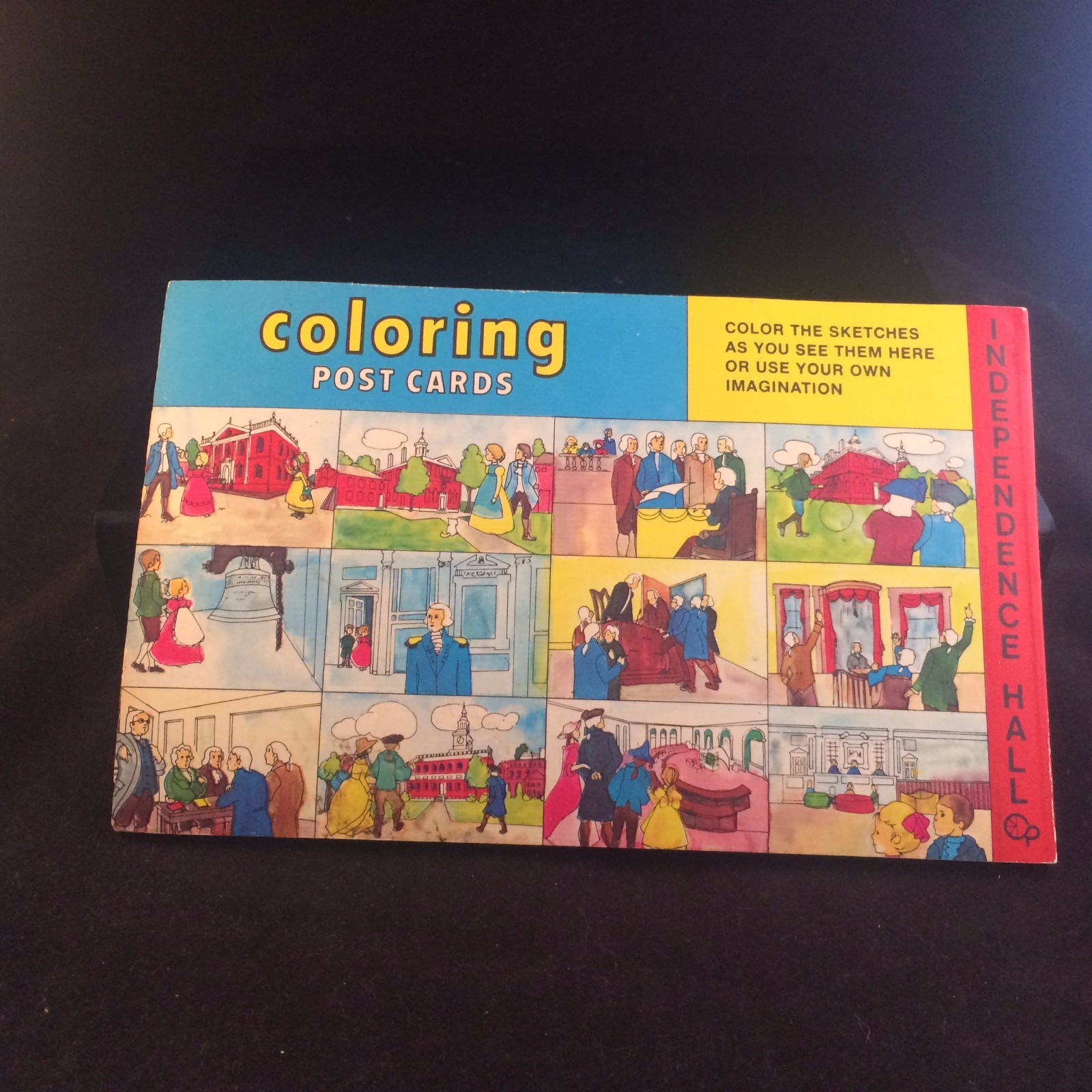 1972 INDEPENDENCE HALL PHILADELPHIA COLORING POST CARDS BOOK VTG – NATIONAL PARK