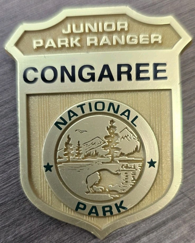 CONGAREE NATIONAL PARK Junior Jr National Park Ranger Plastic Souvenir Badge Pin
