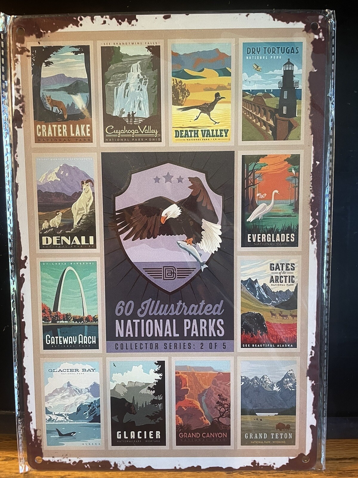 3-VISIT THE UNITED STATE’S NATIONAL PARKS 8”x12” METAL SIGNS NIP FOR MAN CAVE