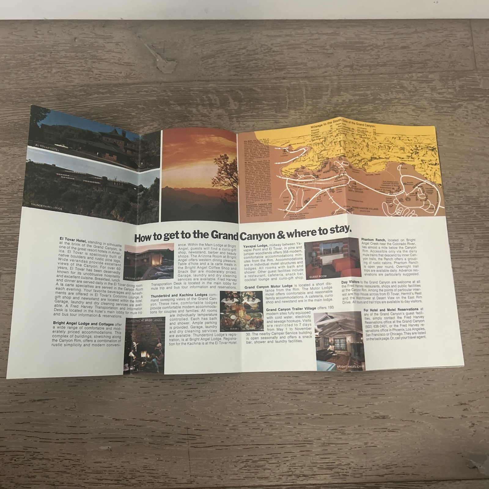 Grand Canyon NATIONAL PARK, Travel Brochure 1970s Amfac Pamphlet