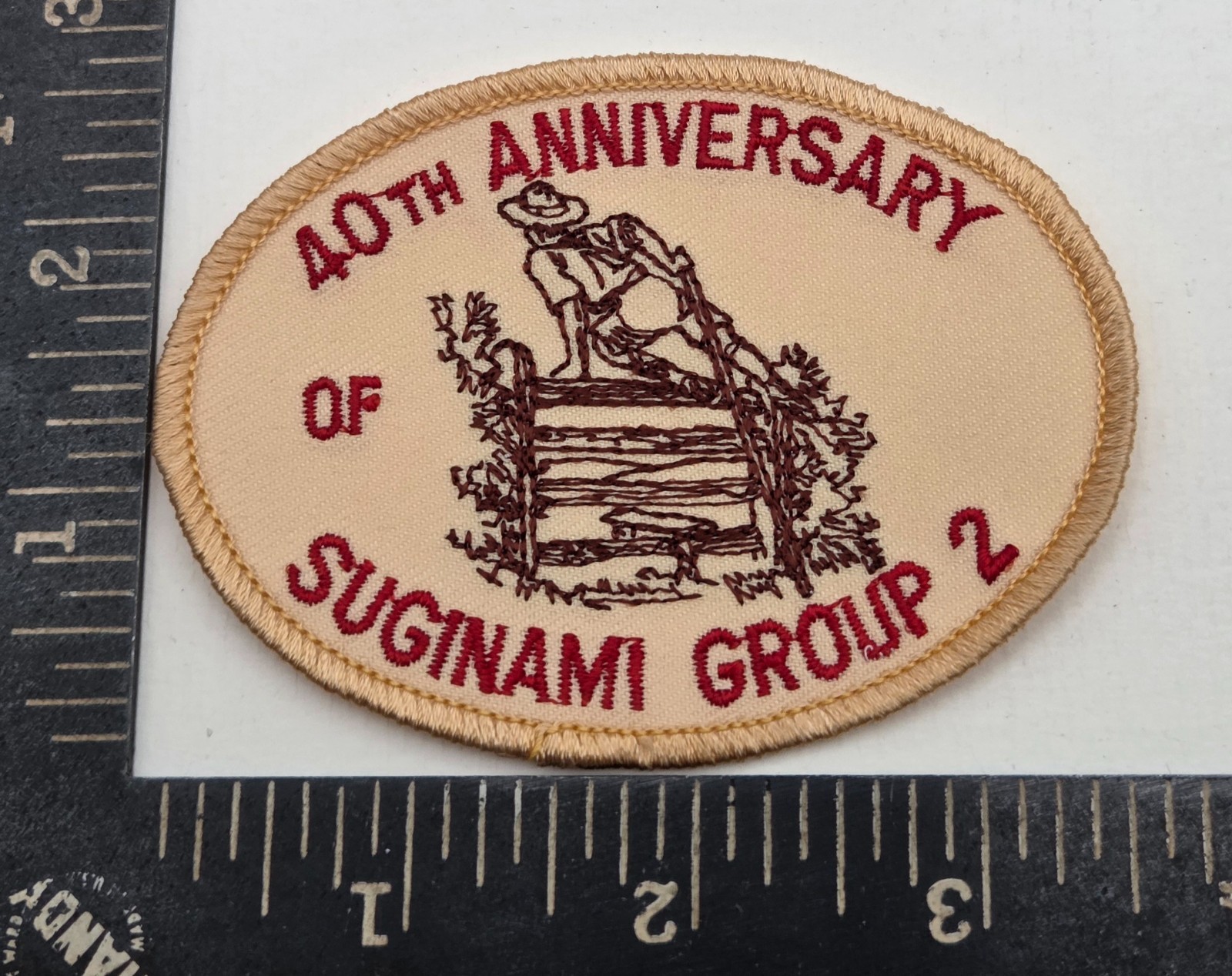 40th Anniversary of Suginami Group 2 Embroidered Patch Sew On Vintage