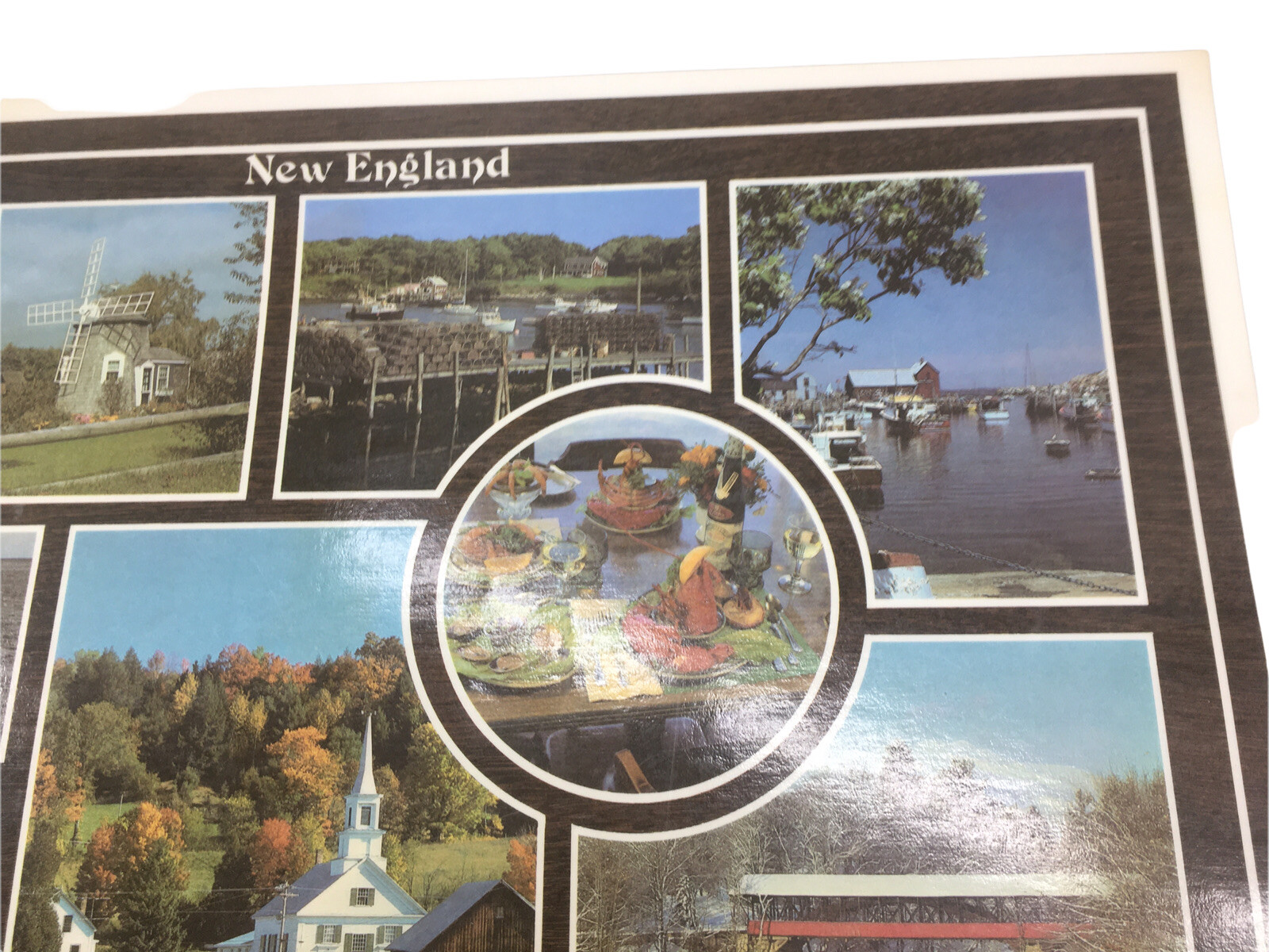 Vintage cape cod New England￼ place mat Massachusetts 2 Sides