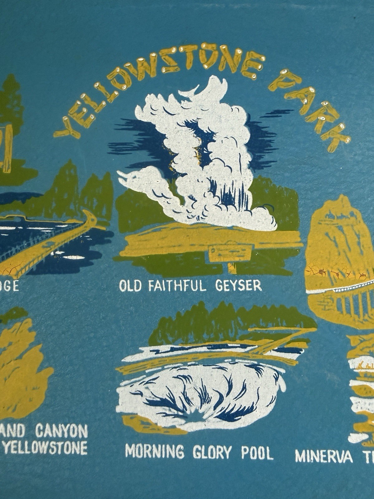 Vintage 1950s–60s Yellowstone National Park Souvenir Serving Tray – Made in…