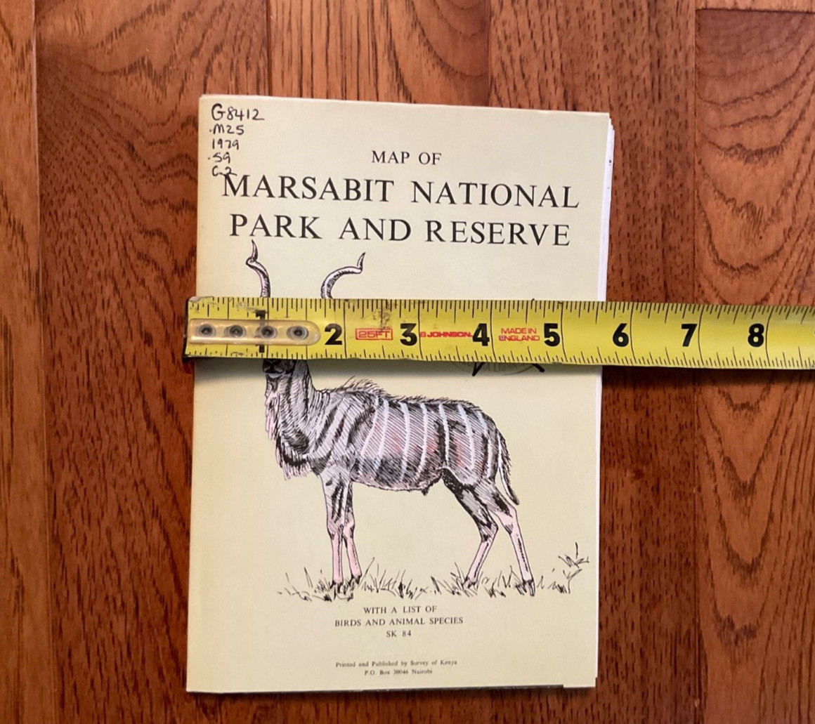 Map of Marsabit National Park and Reserve, Copyright 1979 Kenya Government