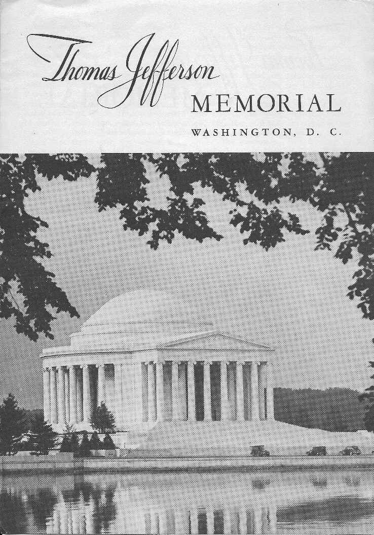 Official 1961 National Park Service THOMAS JEFFERSON MEMORIAL Leaflet Washington