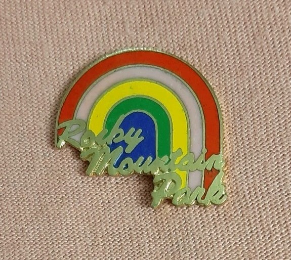 Vintage Rocky Mountain National Park Rainbow Travel Souvenir Lapel Pin