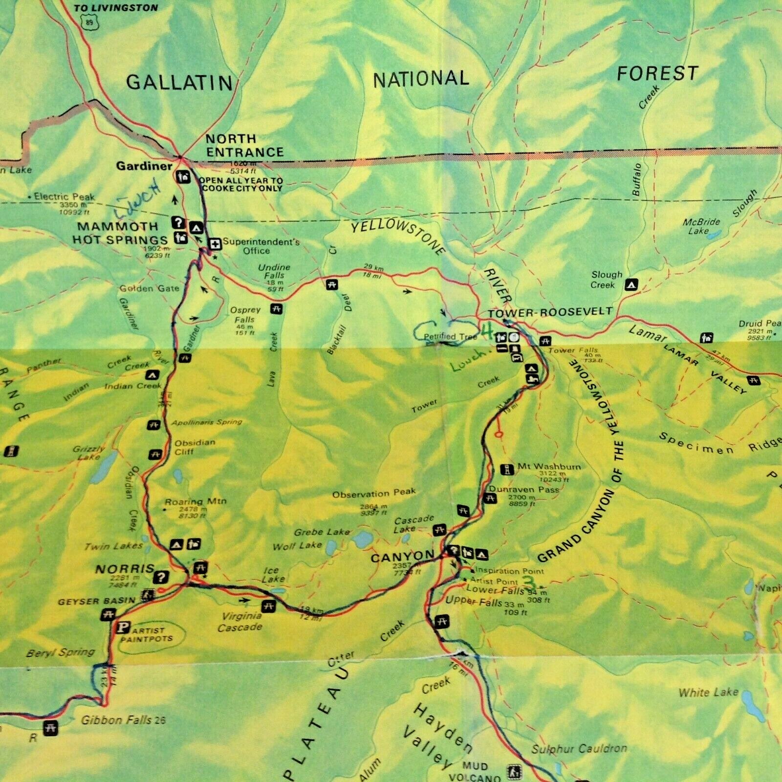 Vintage 1975 US Dept Interior Yellowstone National Park