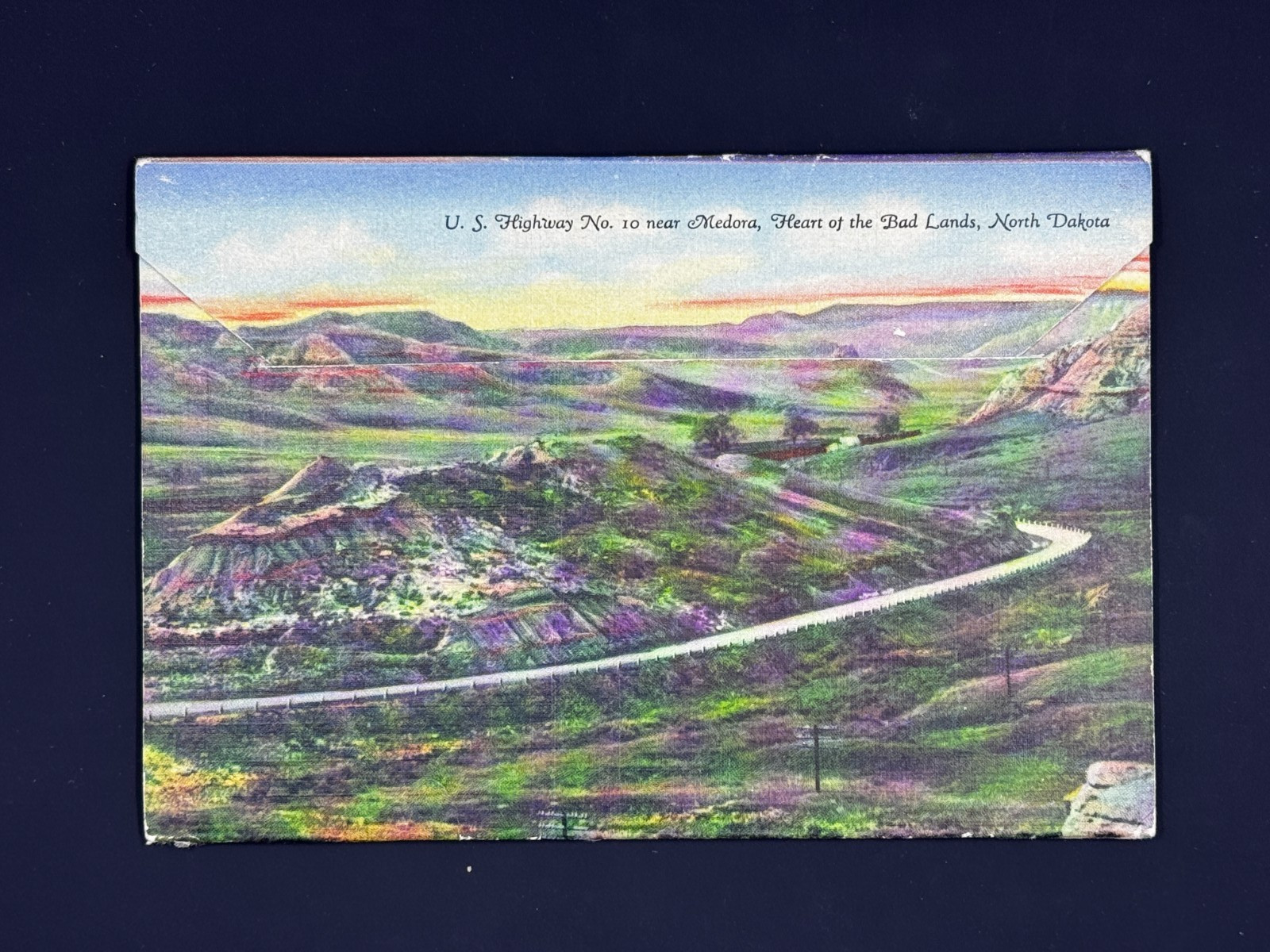 Vintage Souvenir Folder of Bad Lands National Park North Dakota South Dakota