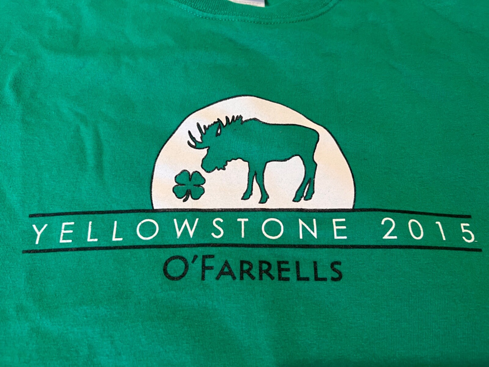 Yellowstone National Park moose 2015 O’Farrells T Shirt size medium green