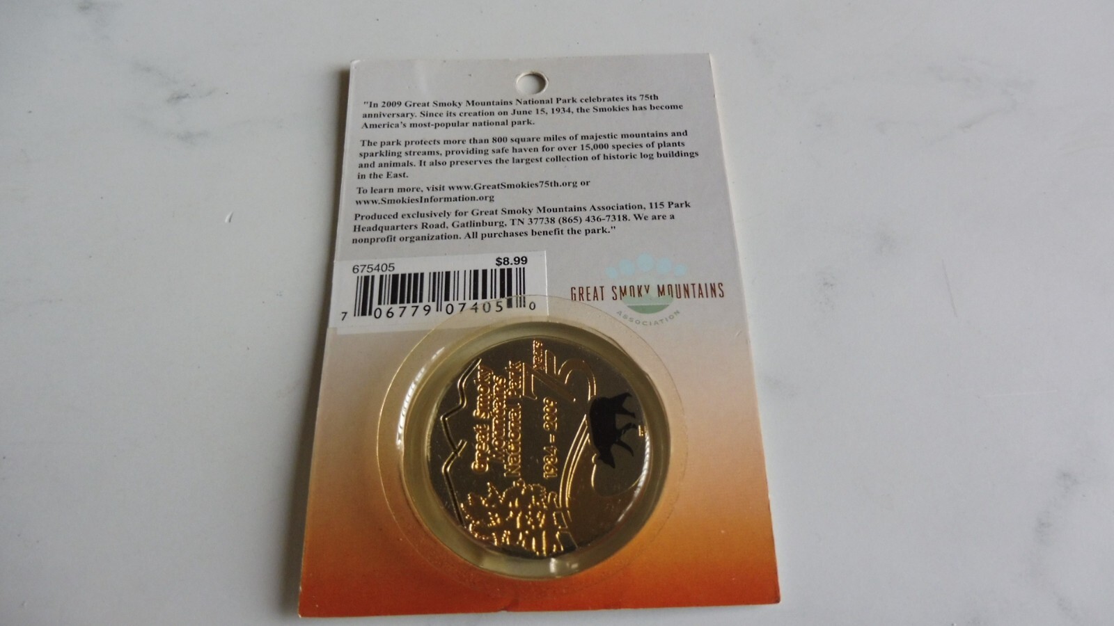 LOT (3) 2009 SMOKY MOUNTAINS COLLECTOR’S COIN MEDAL 75TH ANNIVERSARY SOUVENIR NP