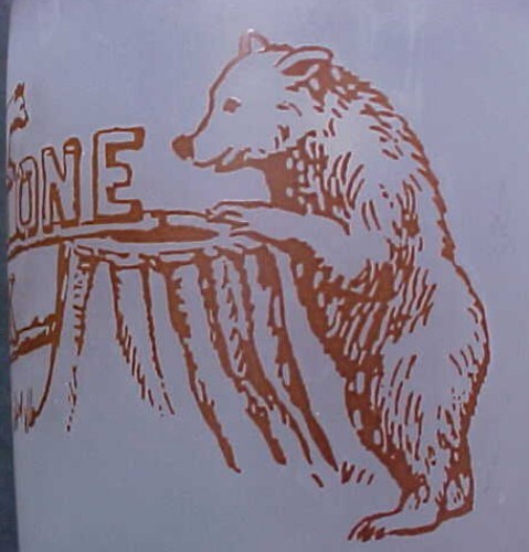 Vintage Yellowstone National Park & Wyoming Old Faithful Tetons Frosted Glass