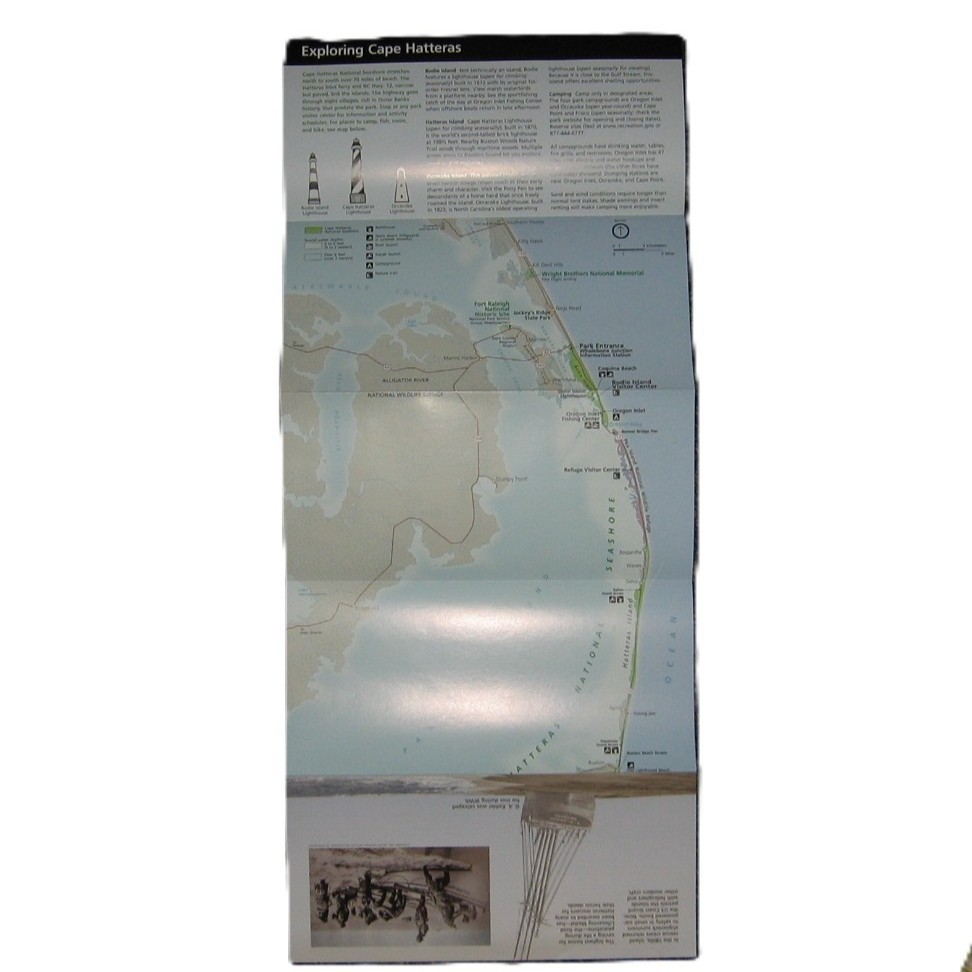NPS Brochure Cape Hatteras National Seashore North Carolina Lighthouse Map