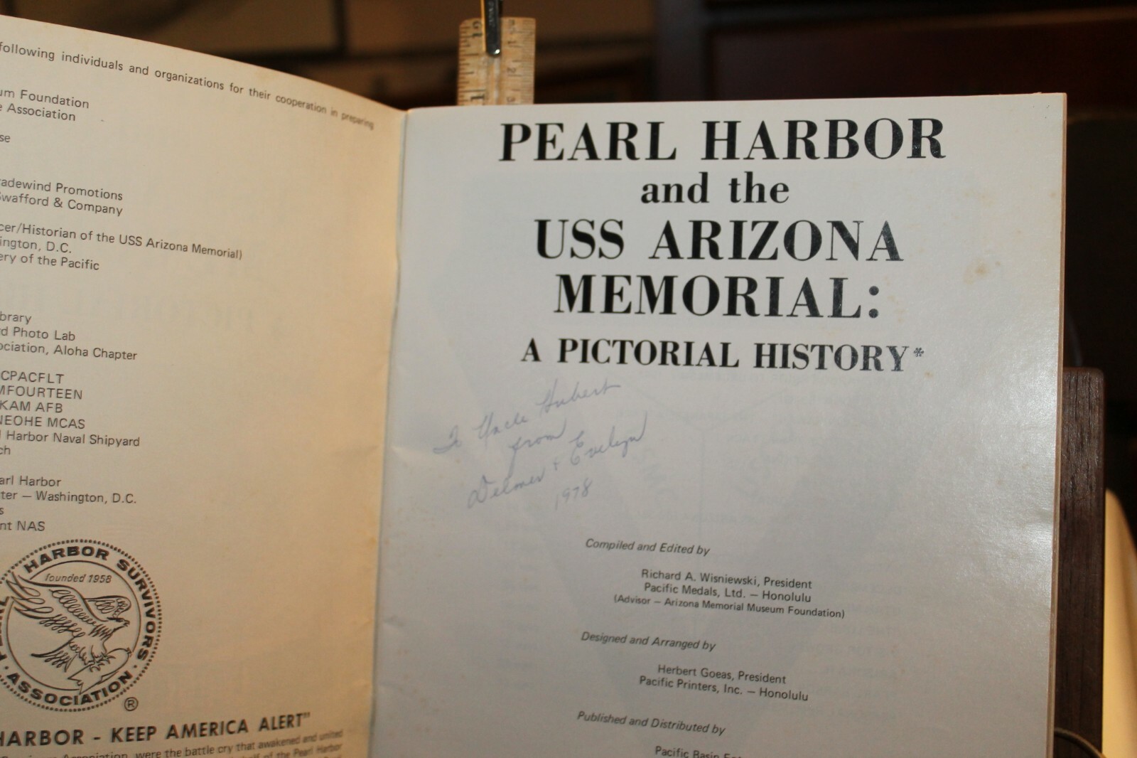 Pearl Harbor & The USS Arizona Memorial Pictorial History 1977 Book