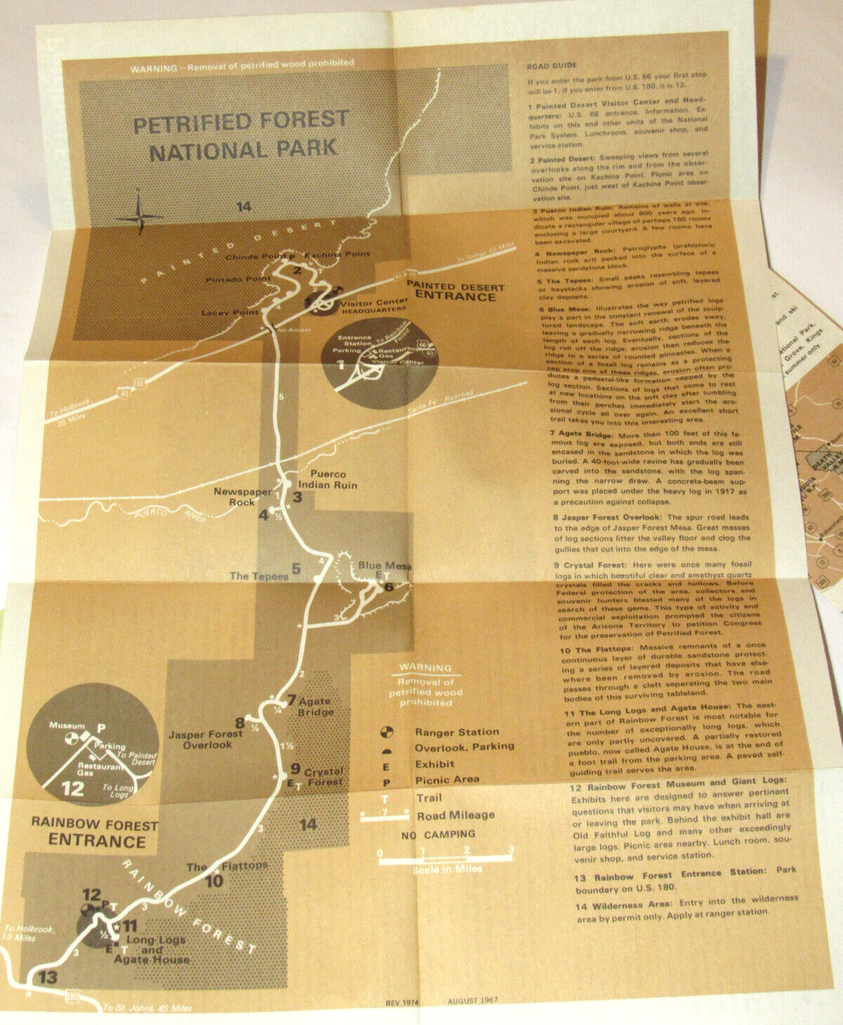 3 1975 NATIONAL PARK ENTRANCE PERMITS! GRAND CANYON/SEQUOIA/PETRIFIED FOREST+MAP
