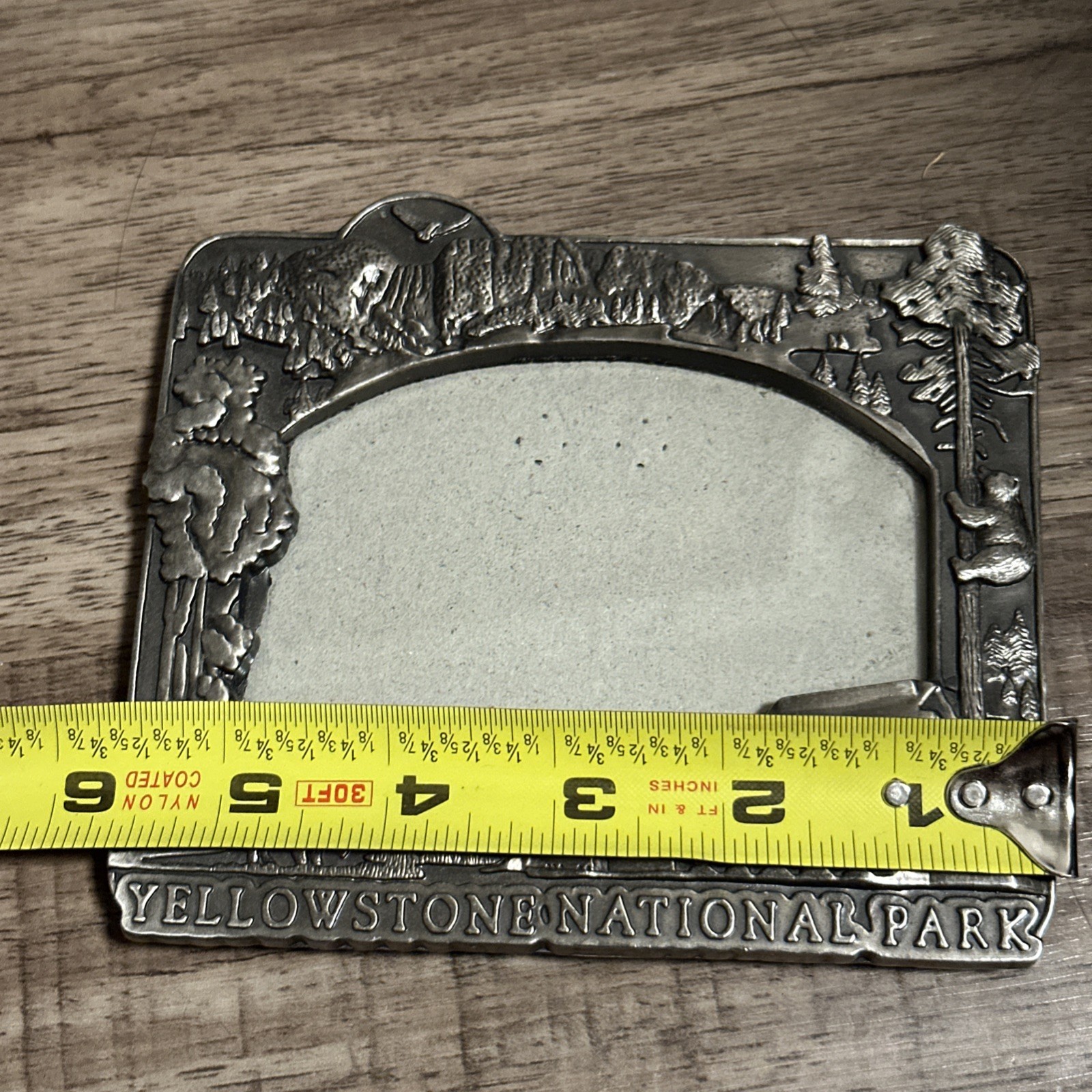 Yellowstone National Park Bison Eagle Bear Pewter Picture Frame