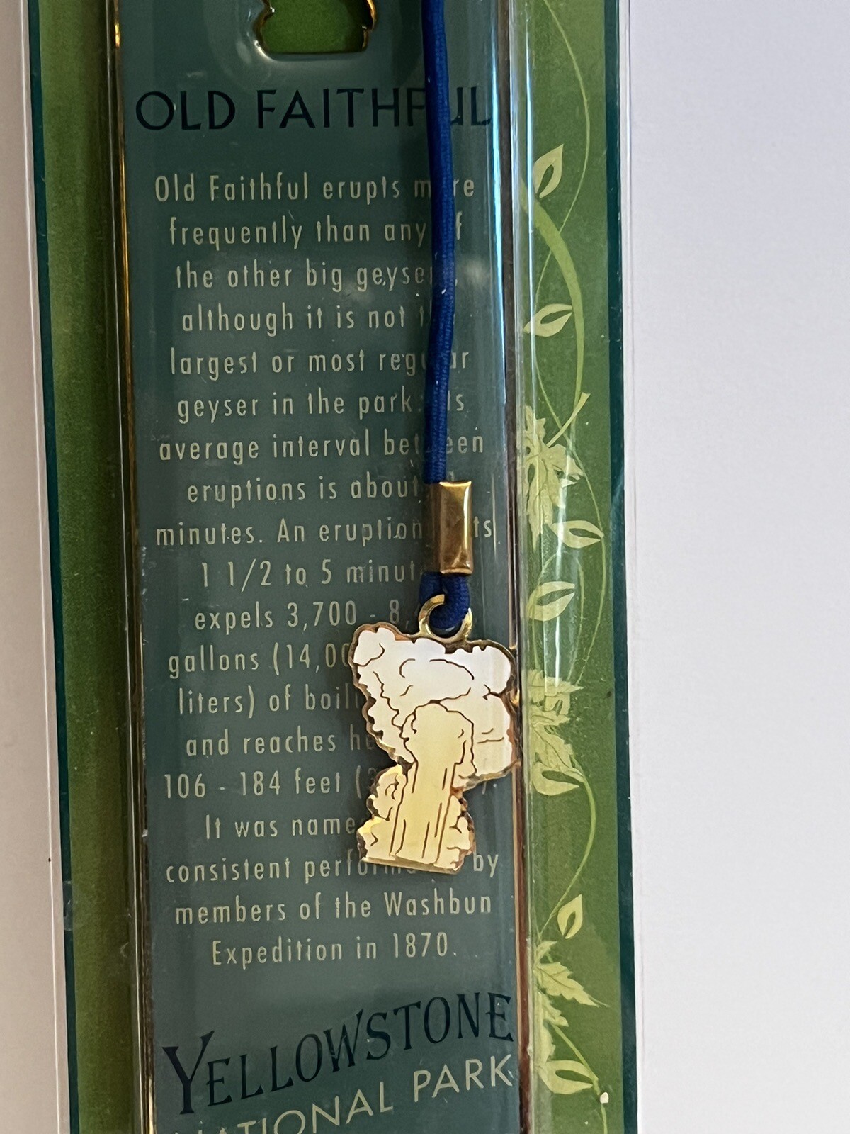 Vintage Yellowstone National Park “Old Faithful” Metal Bookmark New Old Stock