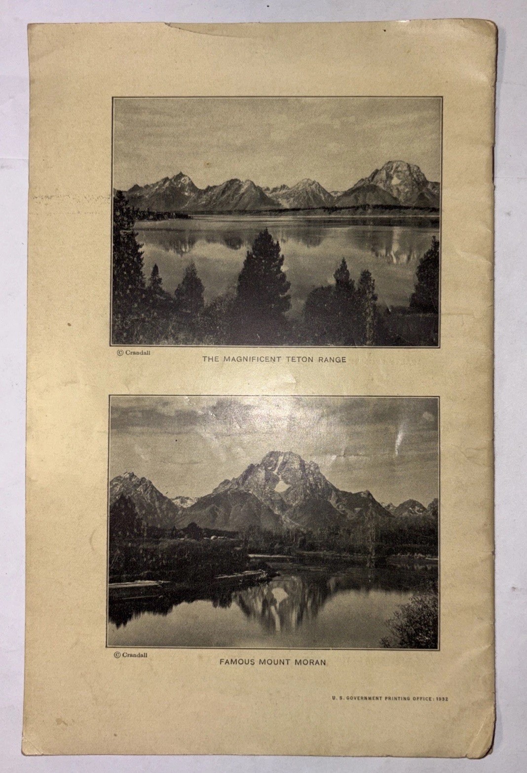 Grand Teton National Park Wyoming 1932 June To Sept Season Pamphlet Brochure