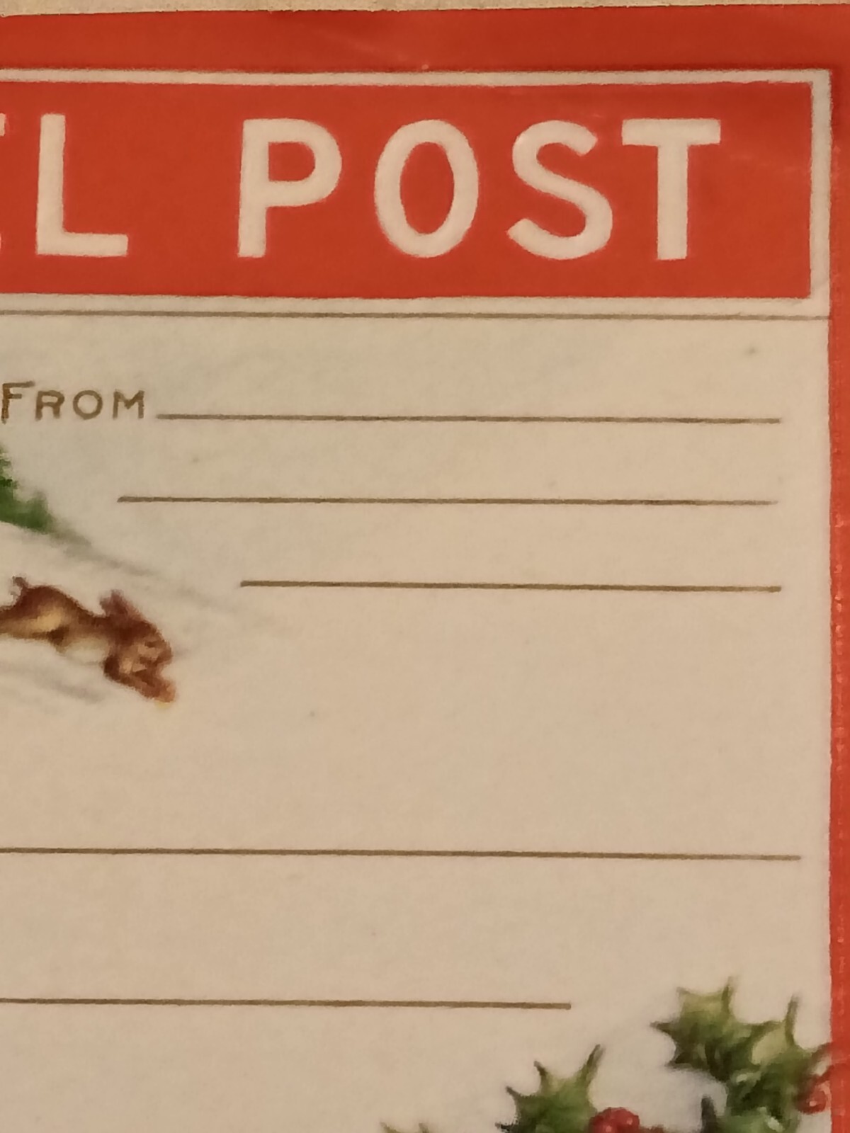 Vintage 1920s Parcel Post Sticker Holiday Issue