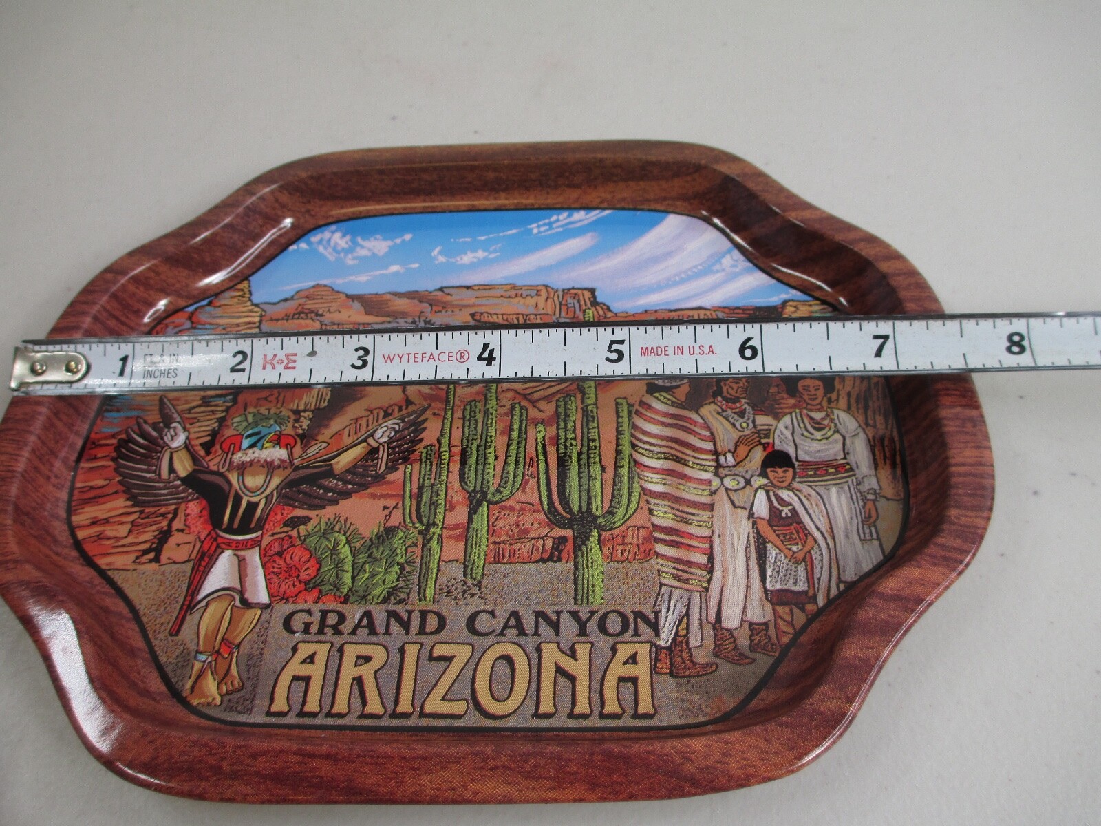 Vintage National Park Metal Tray lot of 2 Grand Canyon AZ Kachina