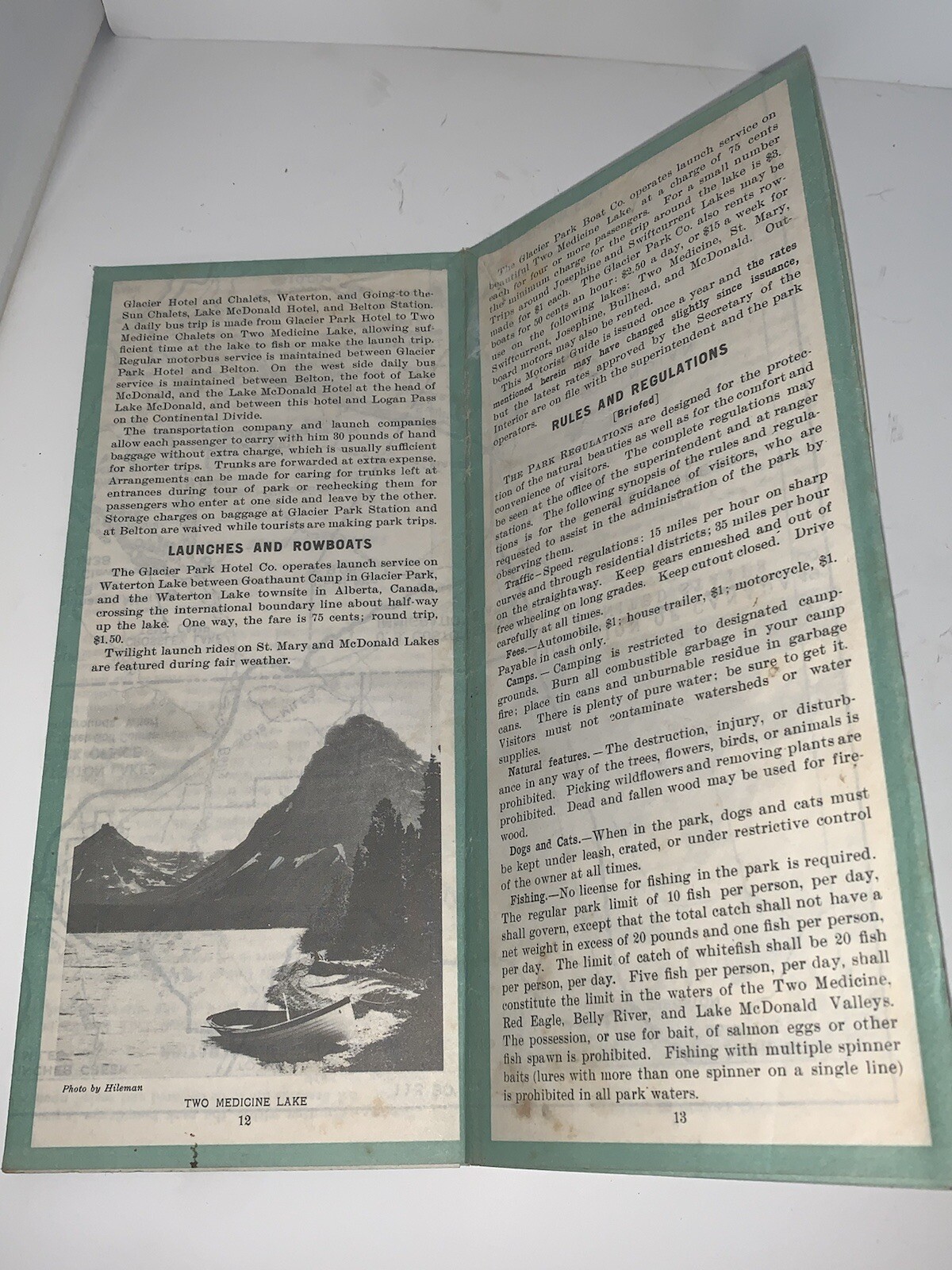 Vintage Motorists Guide WATERTON-GLACIER INTERNATIONAL PEACE PARK, 1938