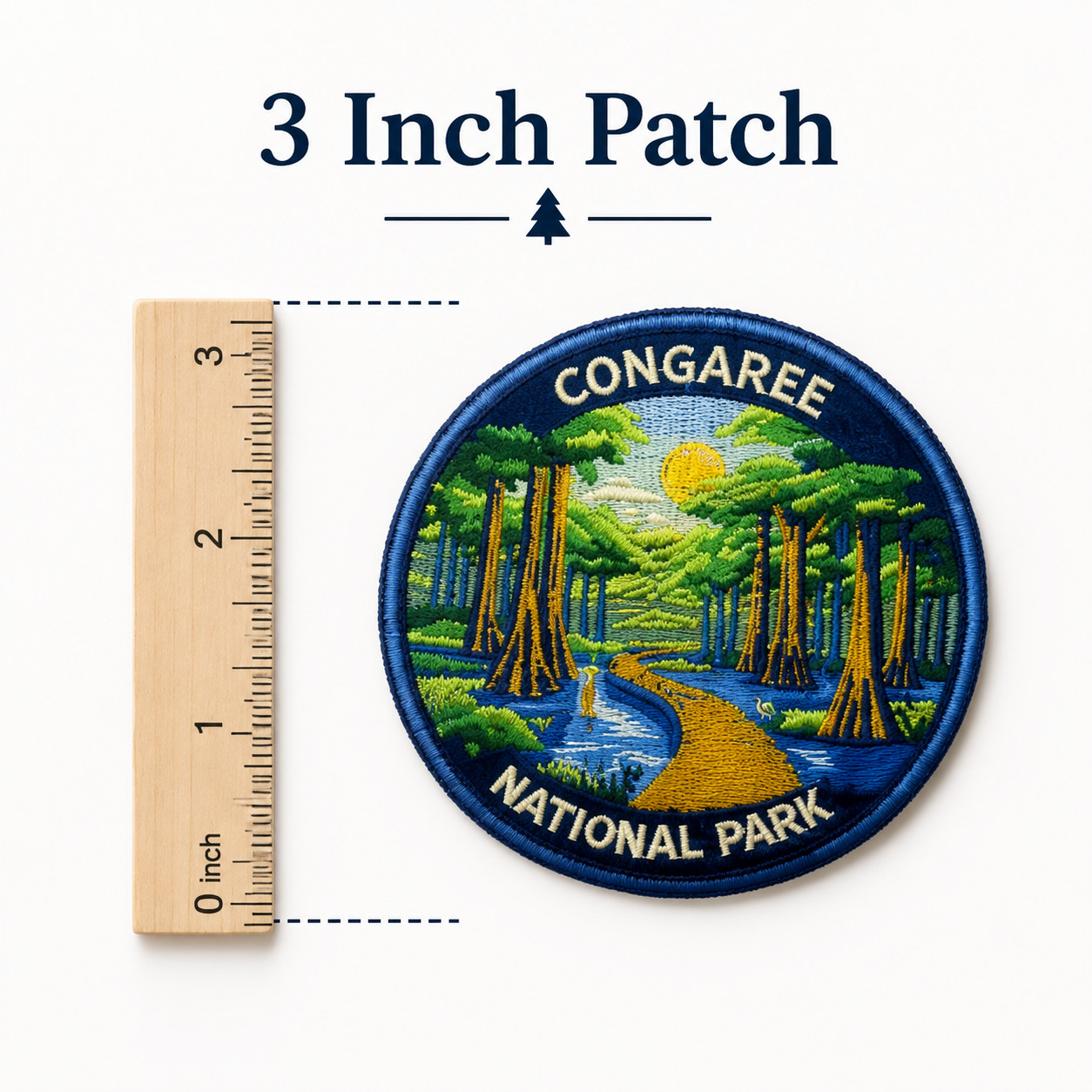 Congaree National Park Patch 3″ Iron On Embroidered Travel Souvenir Badge