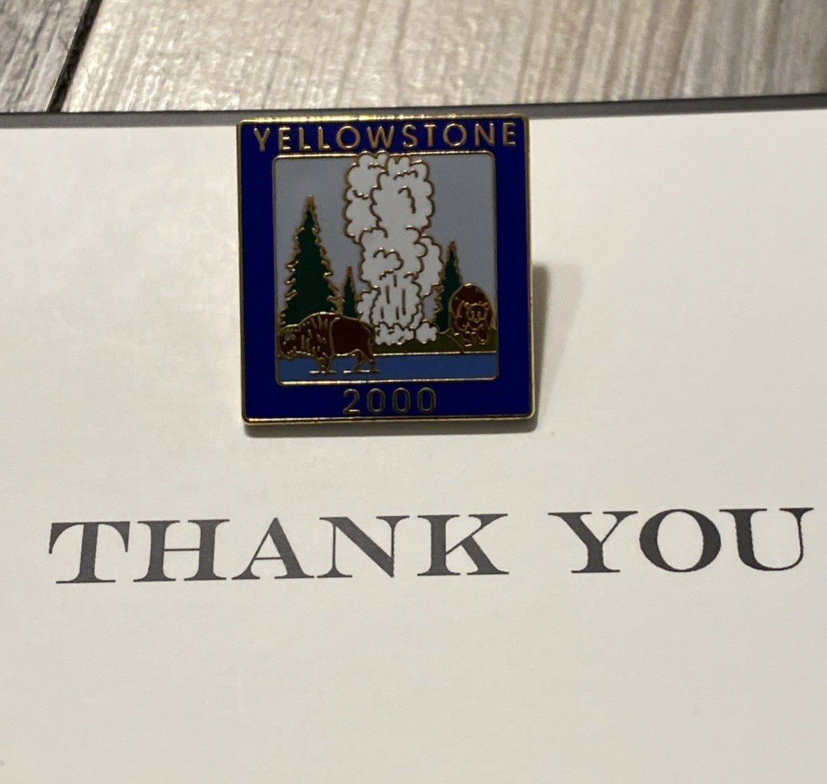 Yellowstone National Park 2000 Old Faithful Geyser Lapel Pin Vintage