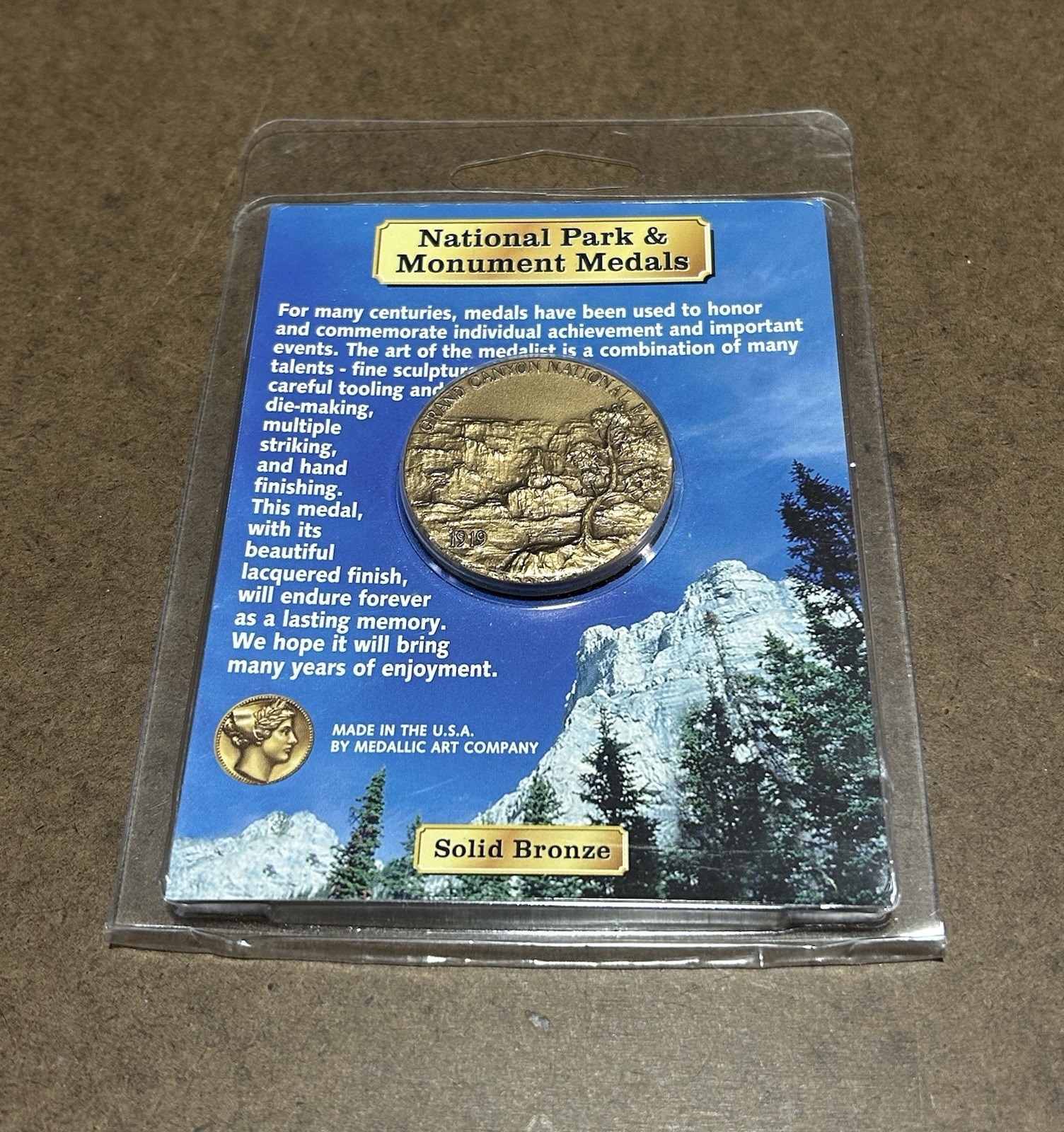 NATIONAL PARK & MONUMENT MEDALS, GRAND CANYON, 2006 MACO, SOLID BRONZE