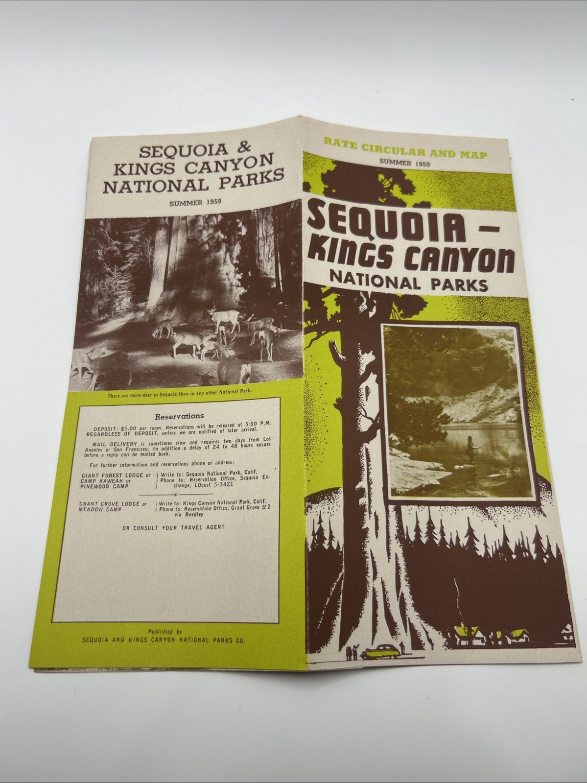 1959 Sequoia & Kings Canyon National Park Vintage Travel Brochure California