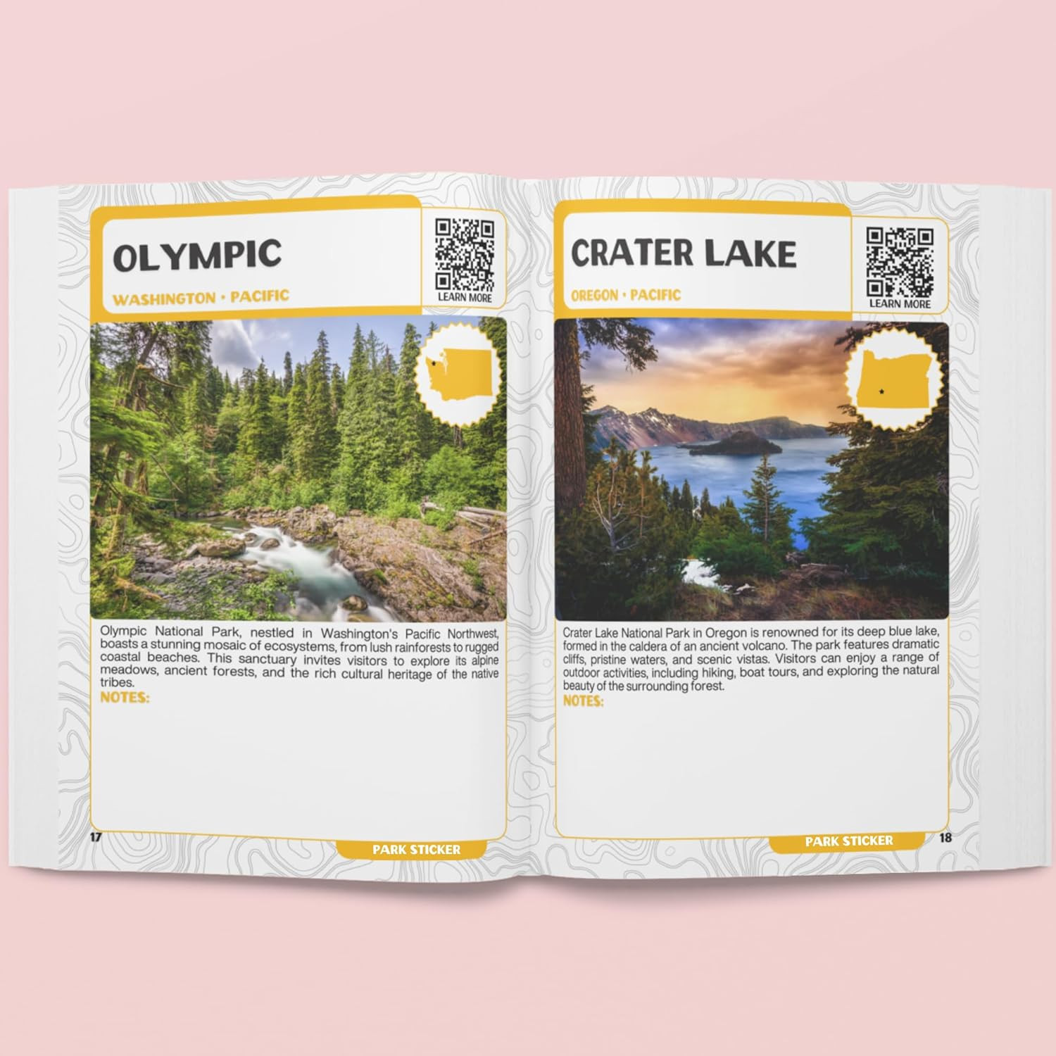 National Parks Stamp Book with Sticker Set: Passport-Sized National Park Book wi