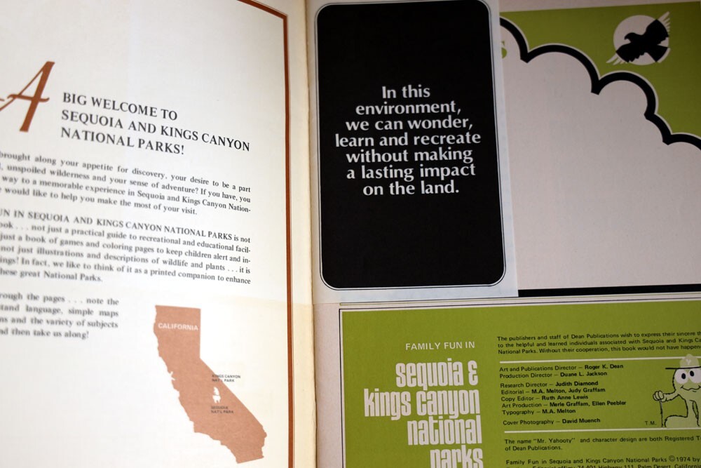 Family Fun Sequoia & Kings Canyon National Parks 1974 Activity Book California
