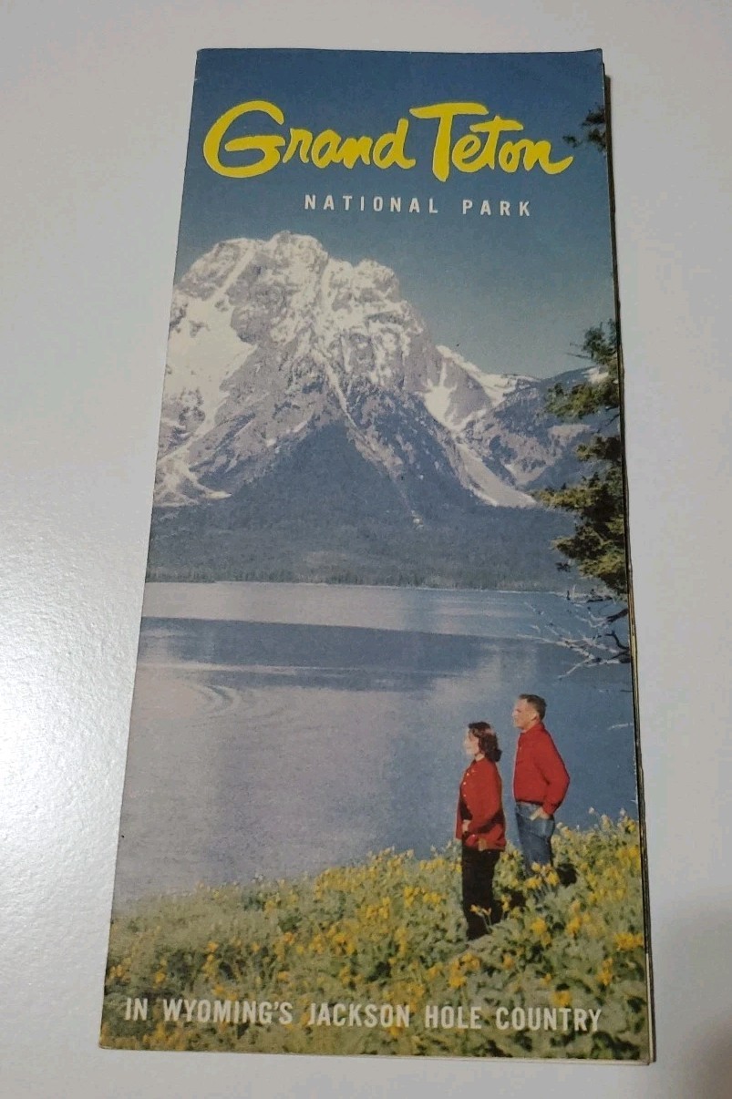 Vtg Lot Yellowstone Teton Park Ephemera Jackson Hole Guide Book Map Brochure