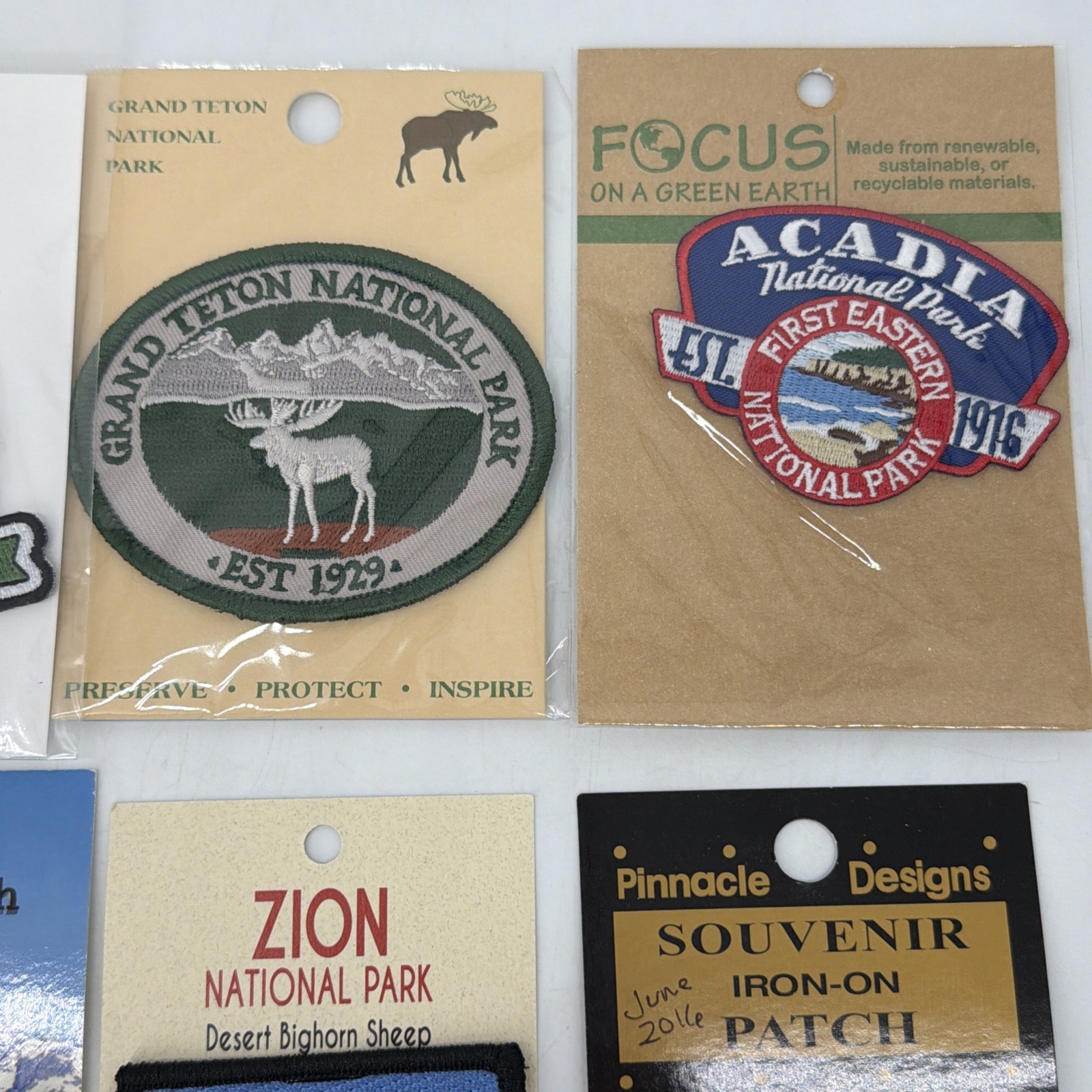 NATIONAL PARKS IRON-ON PATCHES LOT SAGUARO ACADIA TETON ZION GLACIER BRYCE ROCKY