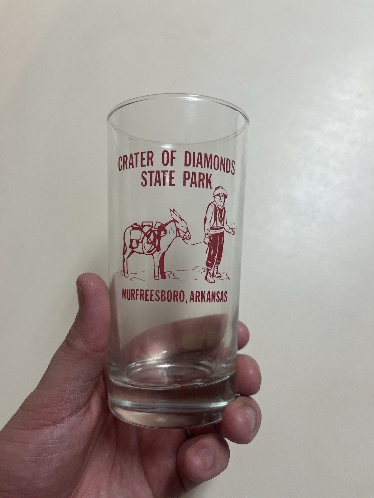 Vintage Crater of Diamonds State Park Murfreesboro Arkansas Souvenir Glass Cup