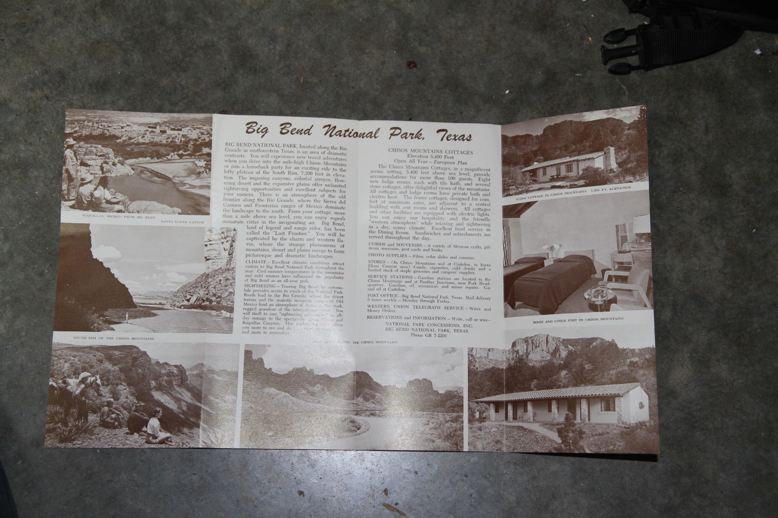 Original circa 1950 Big Bend National Park, Texas brochure