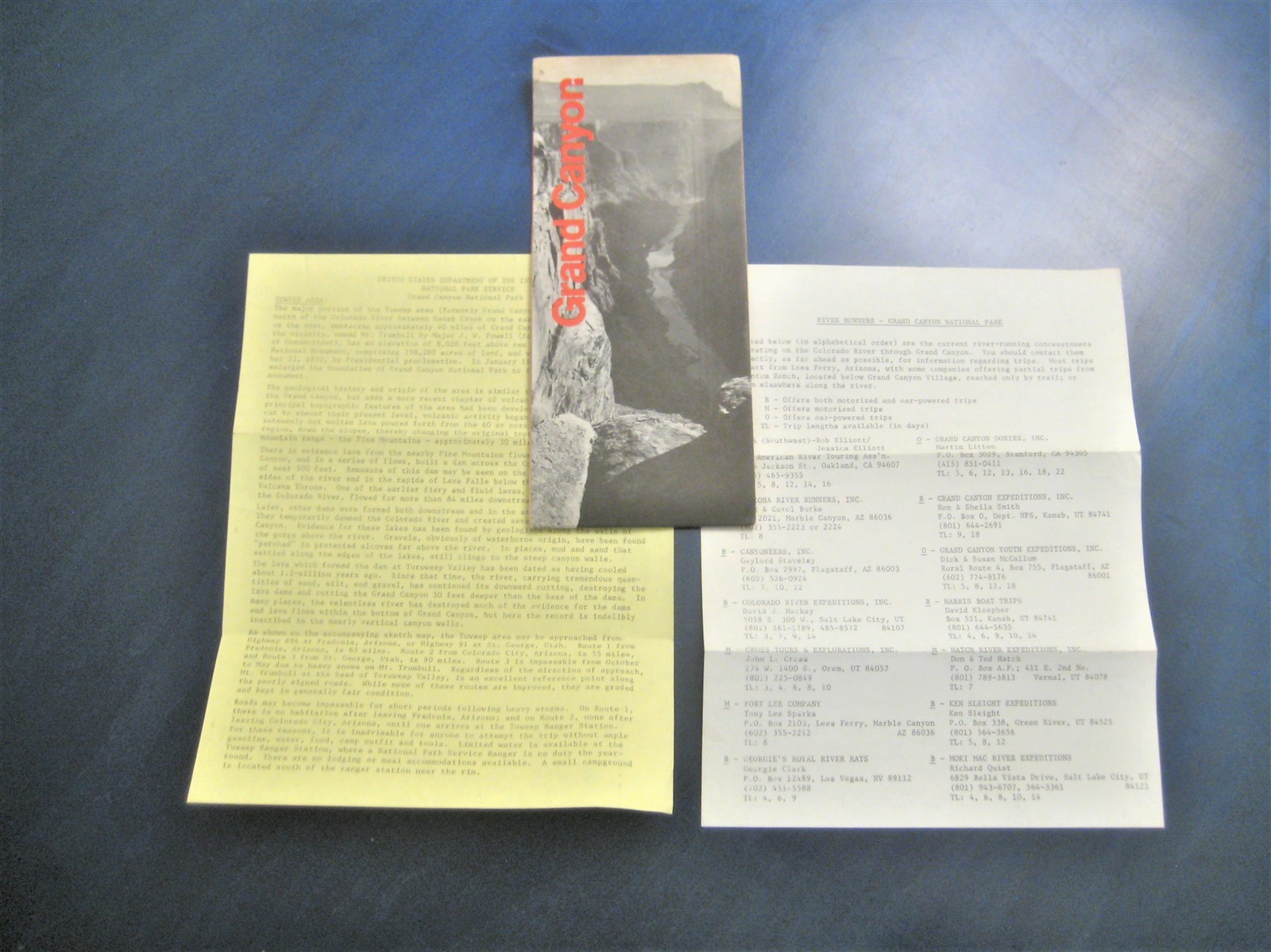 Vintage Grand Canyon National Park Brochure Pamphlet & Flyers, FREE SHIPPING