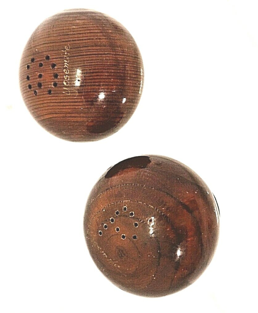 Yosemite Round Wood Salt Pepper Black Red Bottom National Park Memorabilia Read