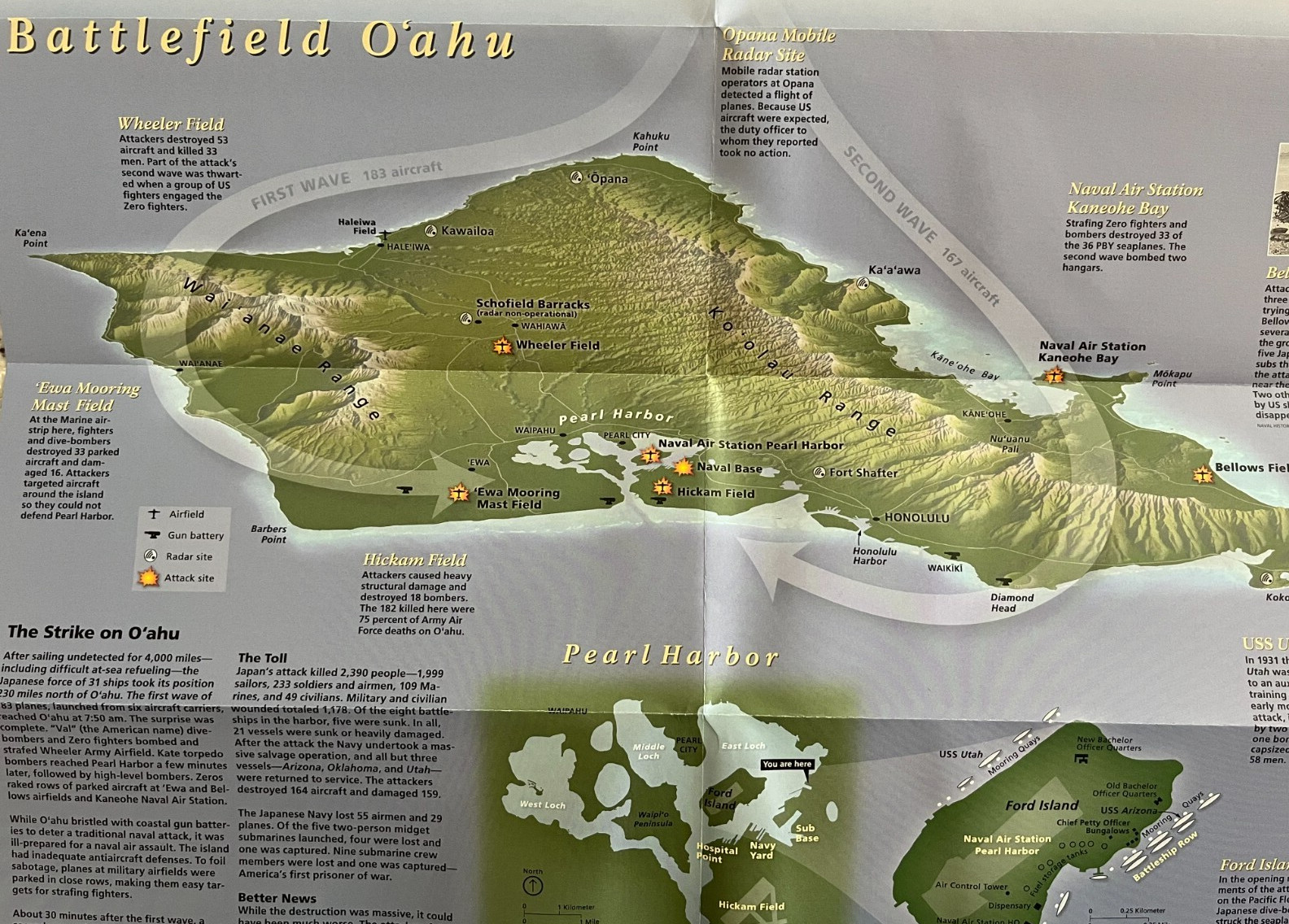 PEARL HARBOR MEMORIAL Hawaii NATIONAL PARK SERVICE UNIGRID BROCHURE/MAP GPO 2023