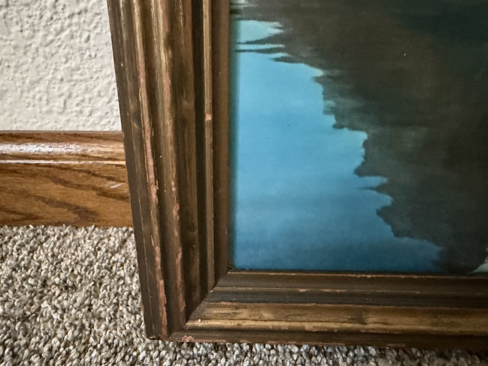 1920’s era Framed Glacier National Park St. Mary’s Lake Boat Exceptional Color!