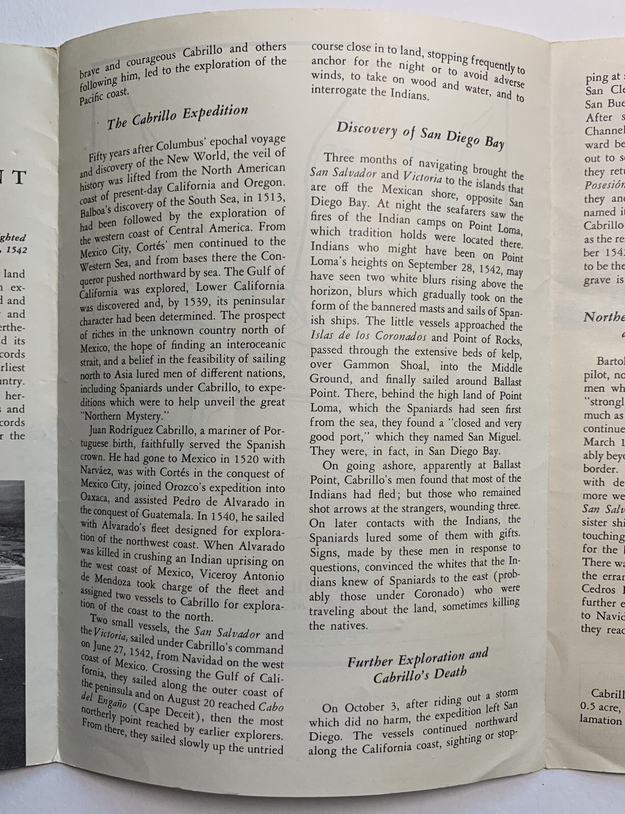 Vintage TOURIST GUIDES: 1957 Cabrillo National Monument – San Diego, California