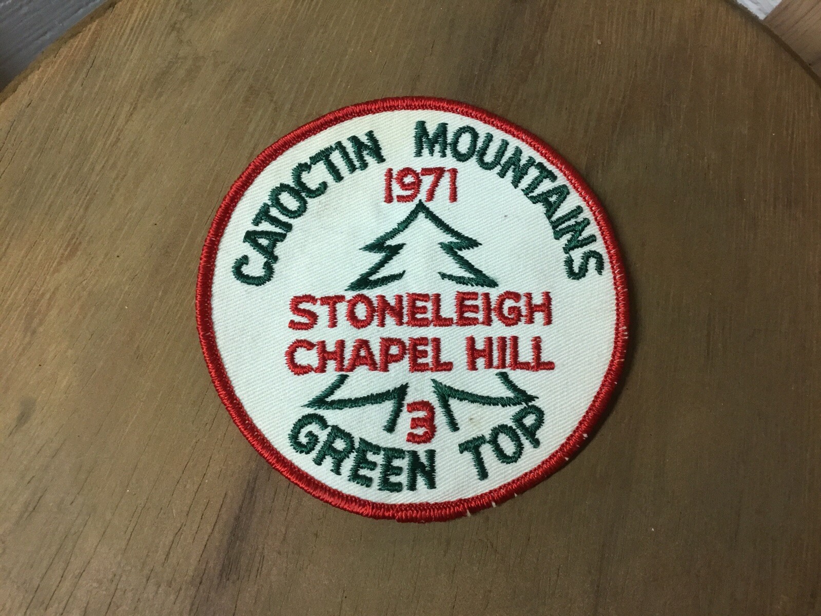 CATOCTIN MOUNTAINS Maryland Green Top Stoneleigh Chapel Hill 3 BSA 1971 Patch