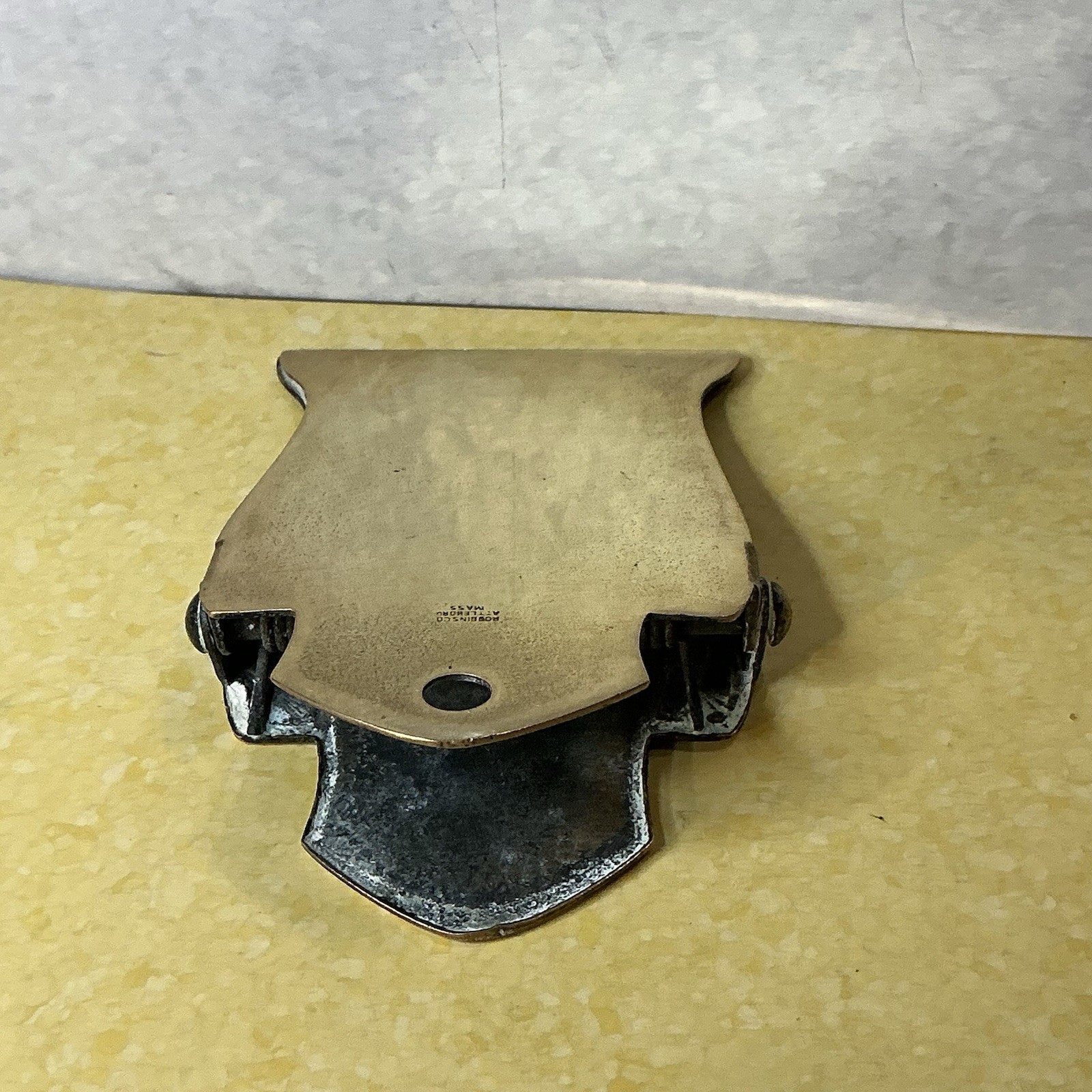 Antique Brass Yellowstone Park Souvenir Desk Binder Clip Art Nouveau Robbins Co.