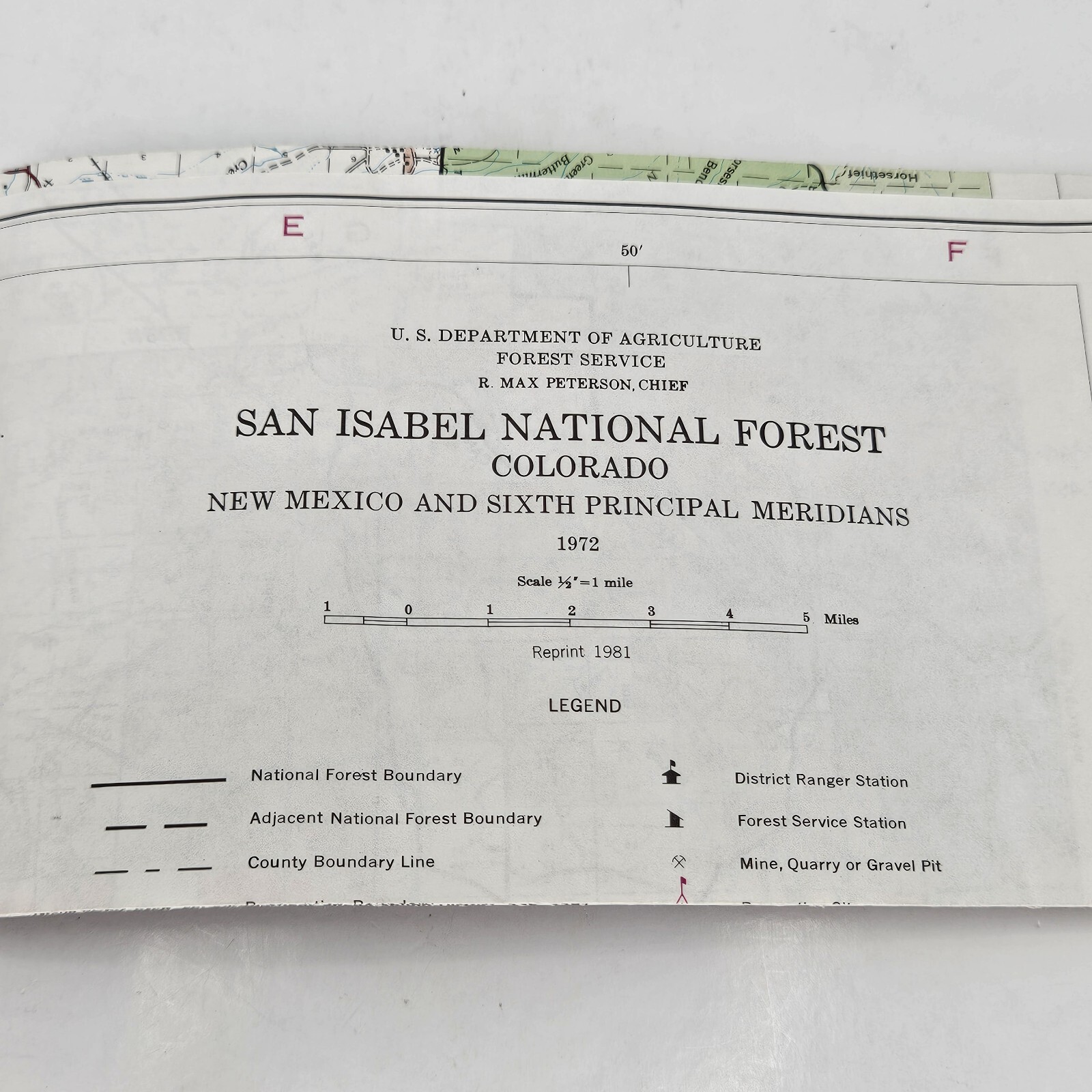 Vintage USDA 1972 San Isabel National Forest Map Colorado Forest Service