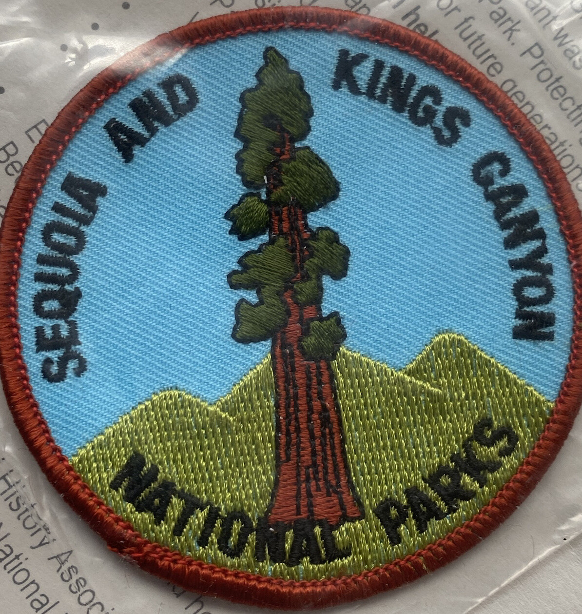 NIP Sequoia and Kings Canyon National Parks Redwood Tree Round Embroidered Patch