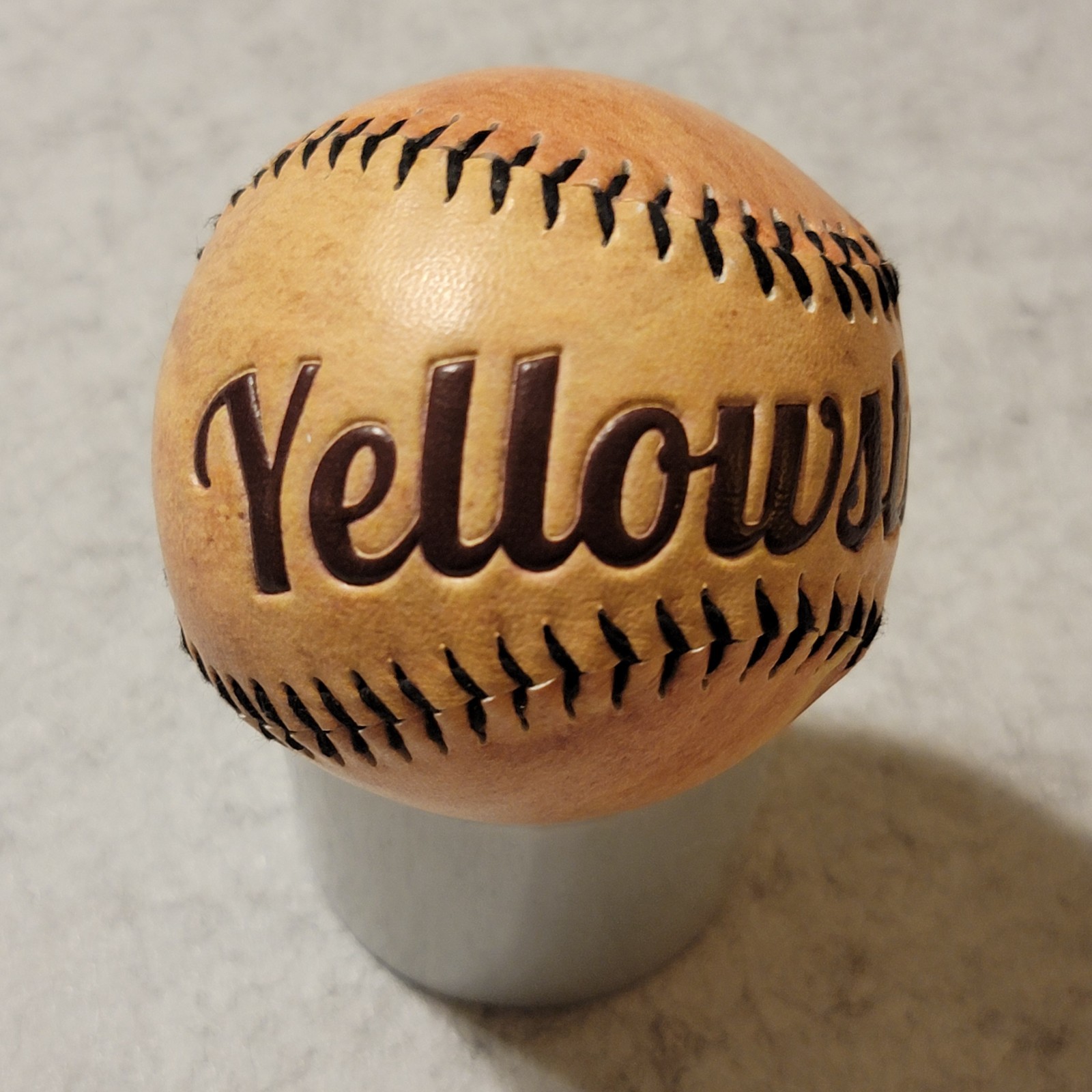 Theodore Roosevelt Yellowstone National Park Souvenir Baseball Engraved Leather