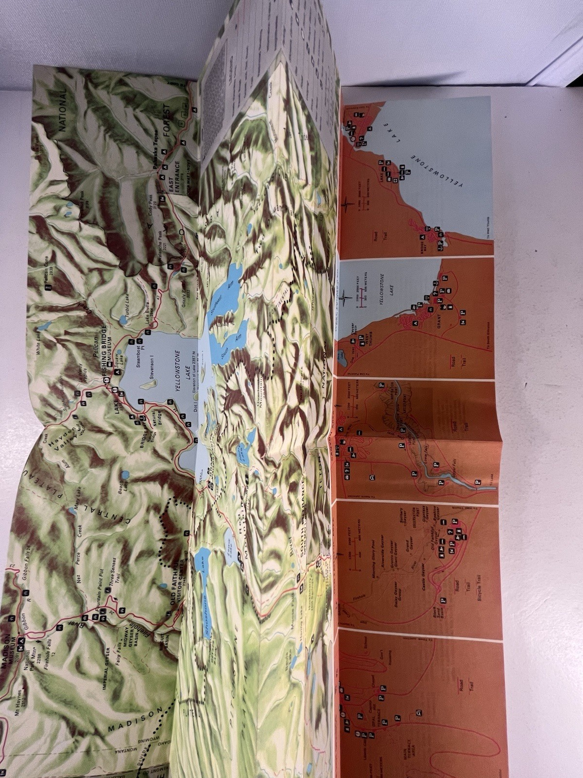 1980 Yellowstone National Park Brochure Map Grand Loop, NPS Fold-Out, Vintage