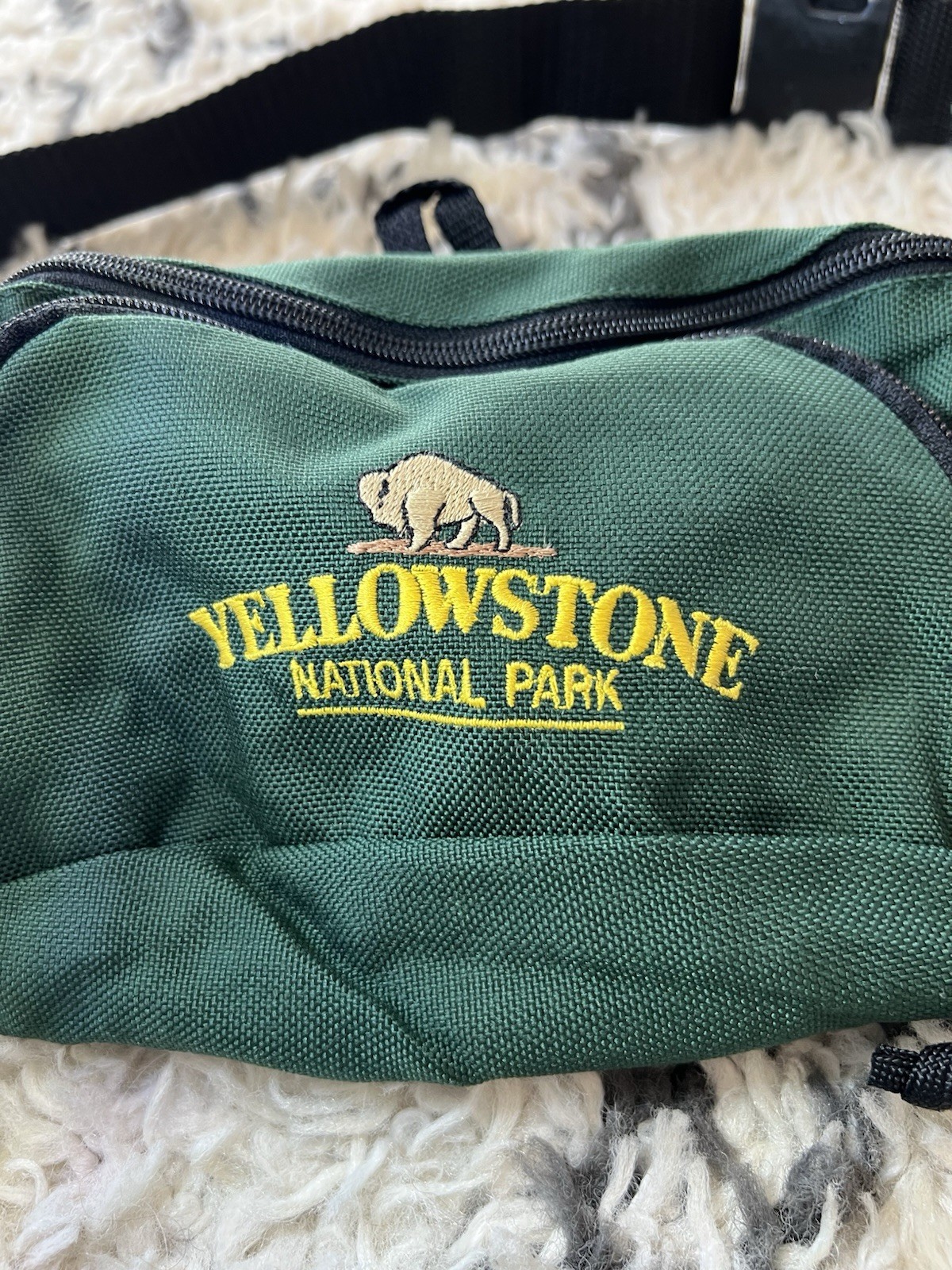 Vintage Yellowstone National Park Green Fannypack Cordura Plus Fabric Adjustable