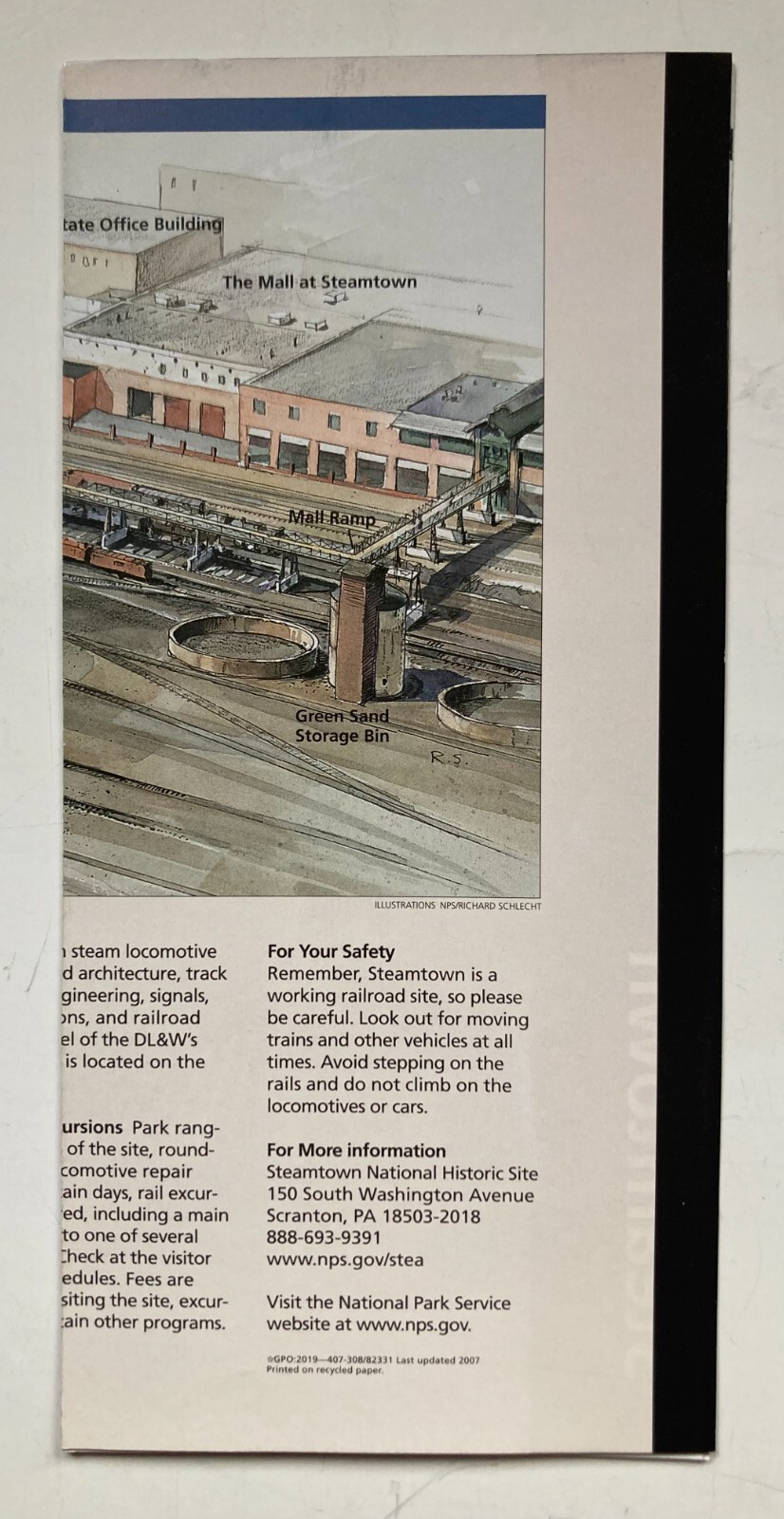 STEAMTOWN NATIONAL PARK UNIGRID BROCHURE PENNSYLVANIA RAILROAD TRAINS COAL CANAL